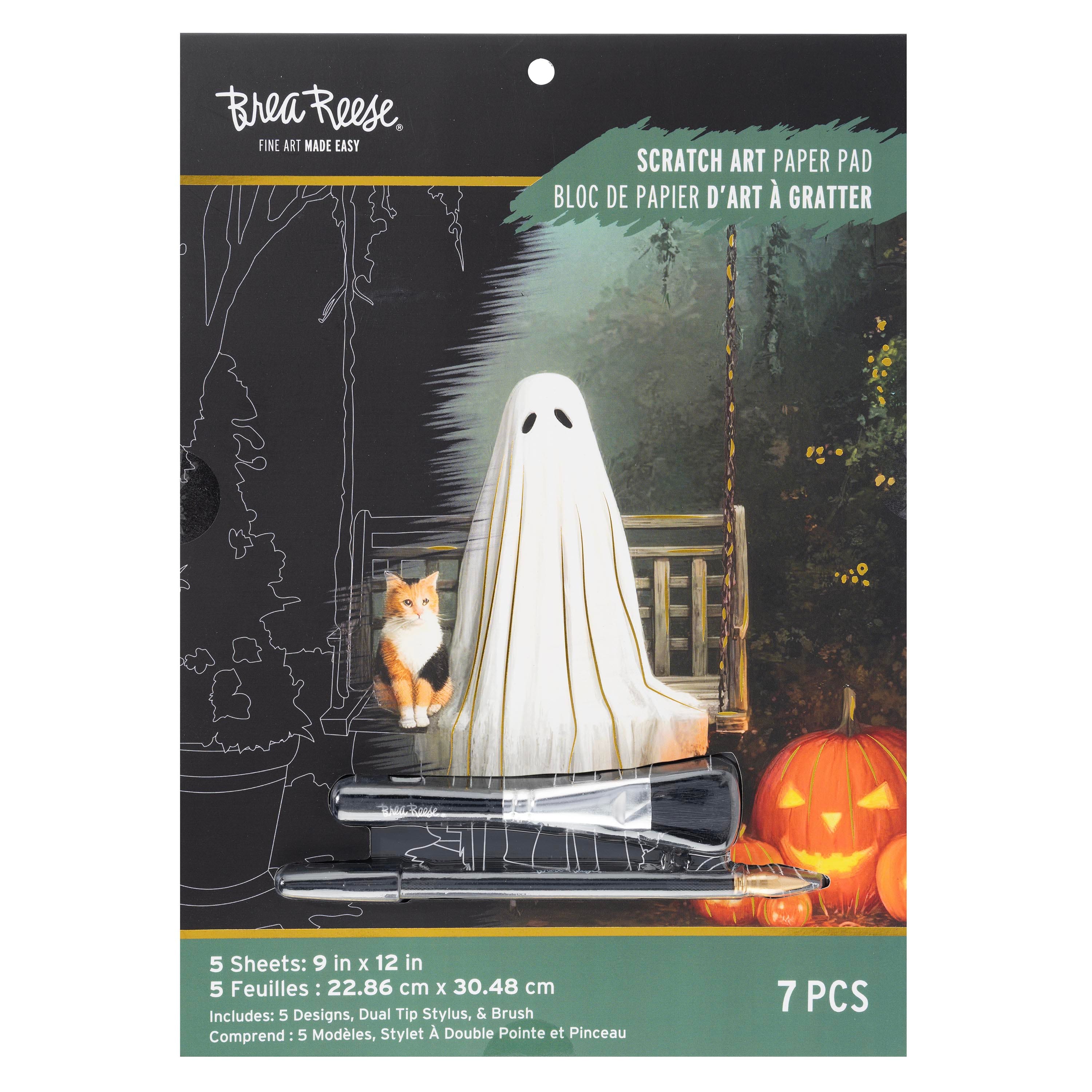 Brea Reese® 9" x 12" Ghosts & Pets Scratch Art Paper Pad