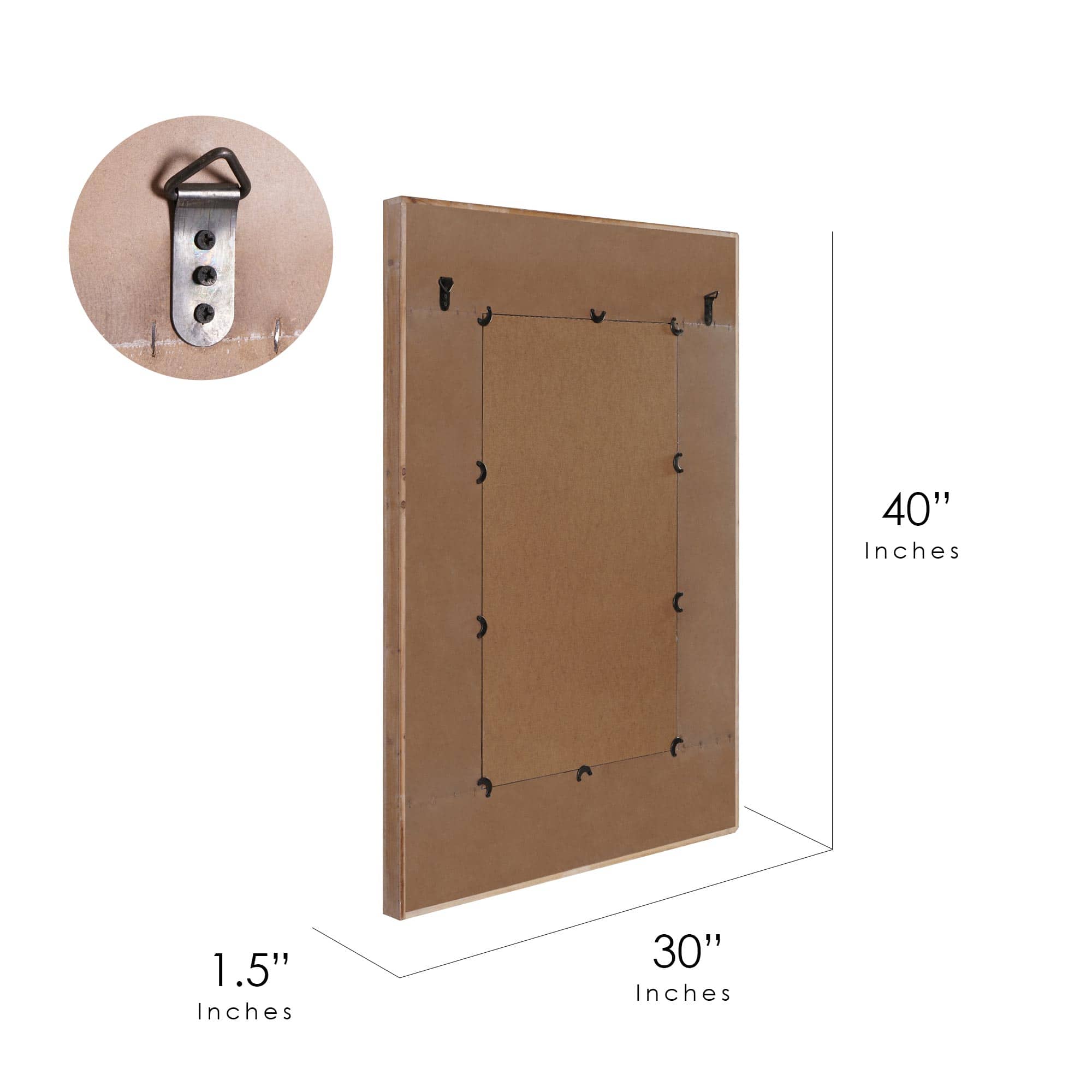 Natural Whitewash Wood Farmhouse Wall Accent Mirror - 30" x 40"