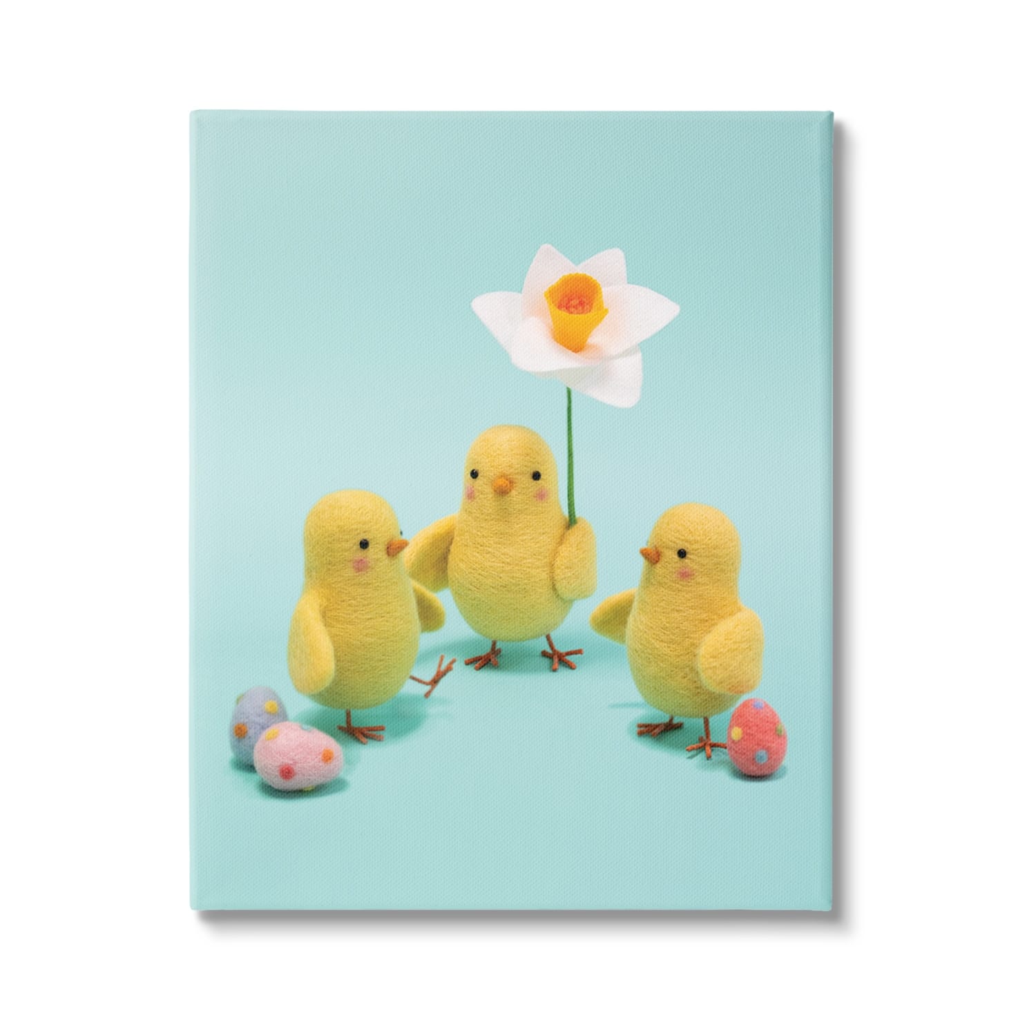 Stupell Industries Spring Chicks Floral Easter Eggs Canvas Wall Art