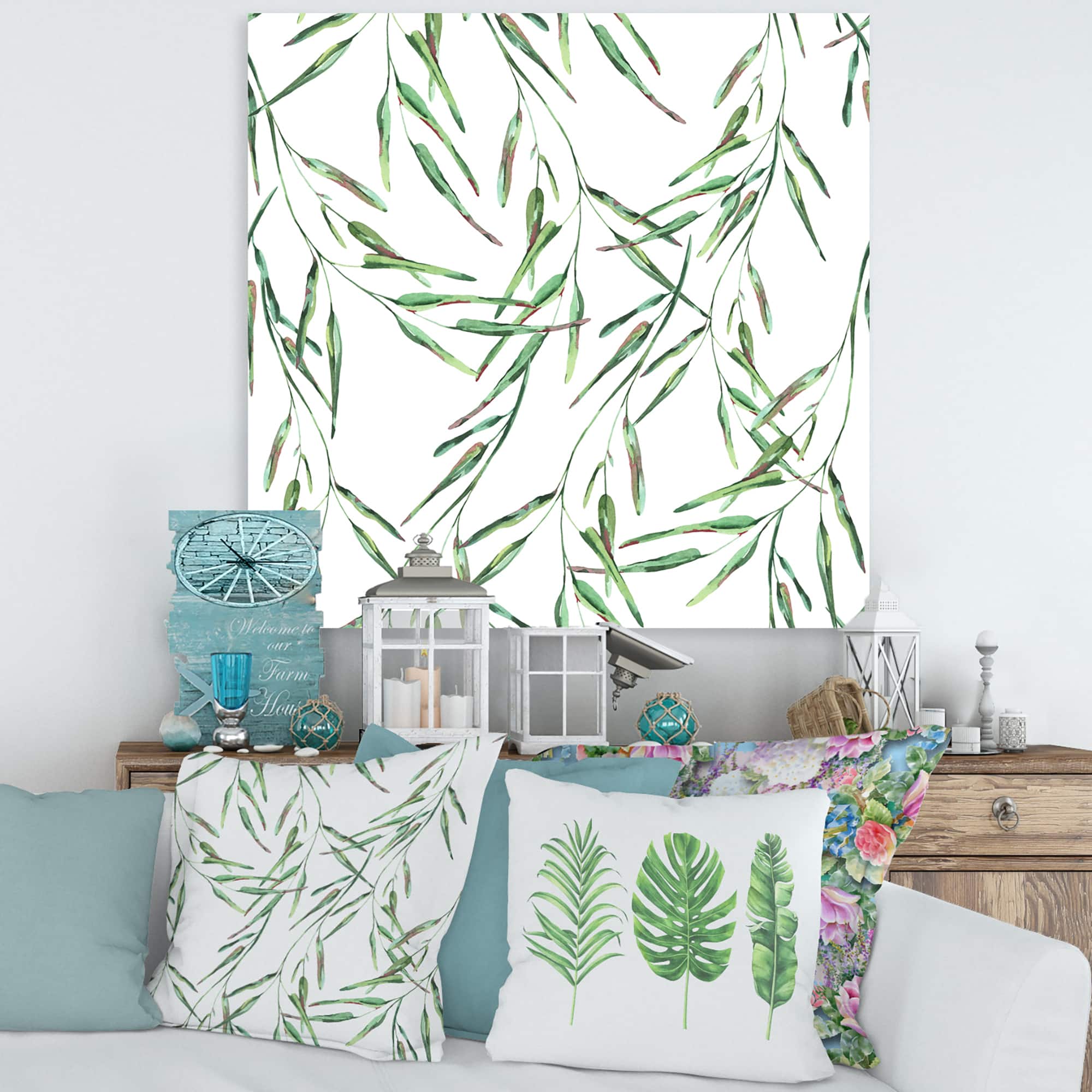 Designart - Tropical Green Leaves In Summer Times II