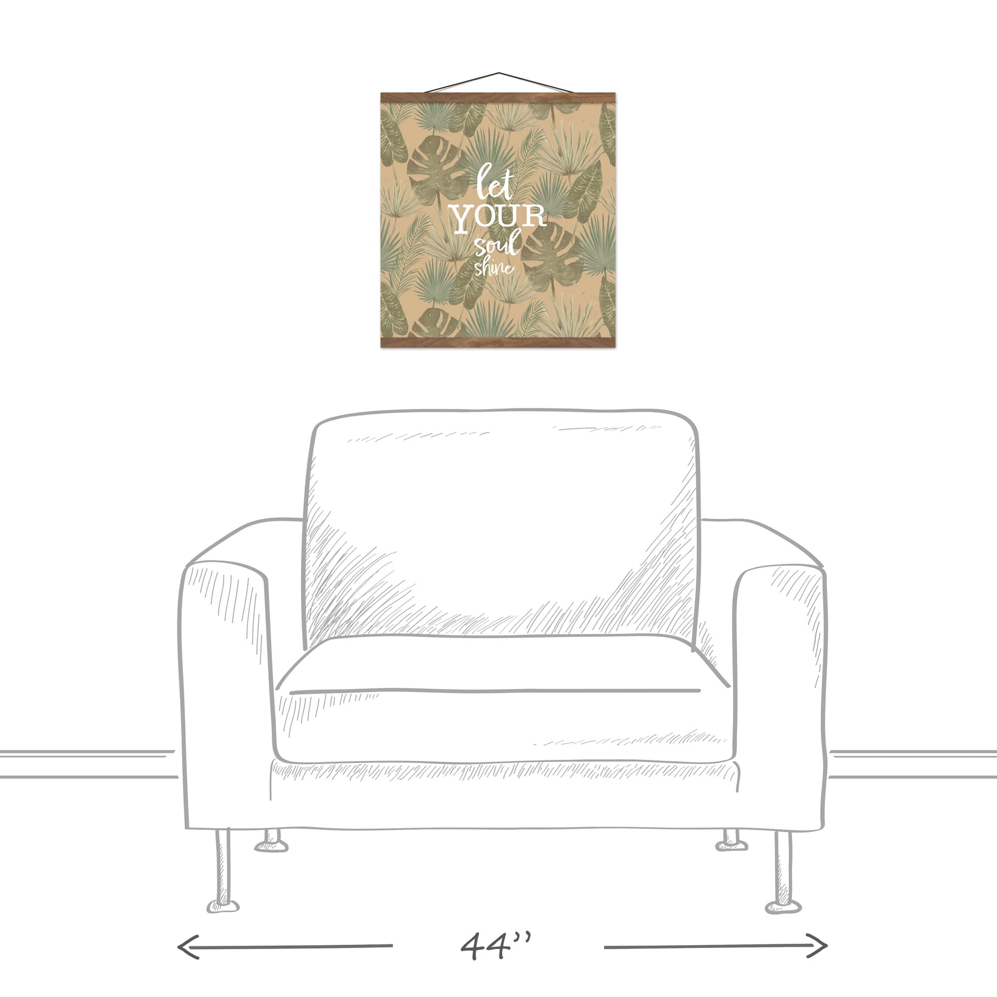 Let Your Soul Shine Tropical Palm Teak Hanging Canvas
