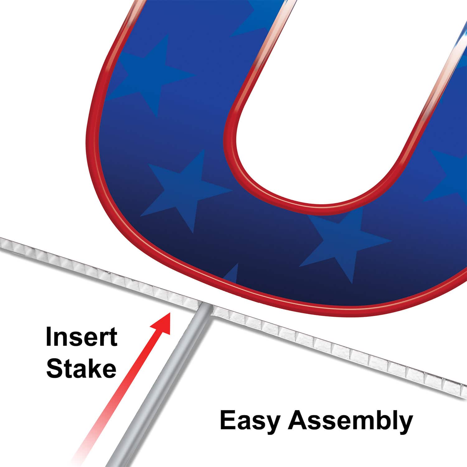 Beistle 11.5" x 6ft. USA Plastic Yard Sign Set