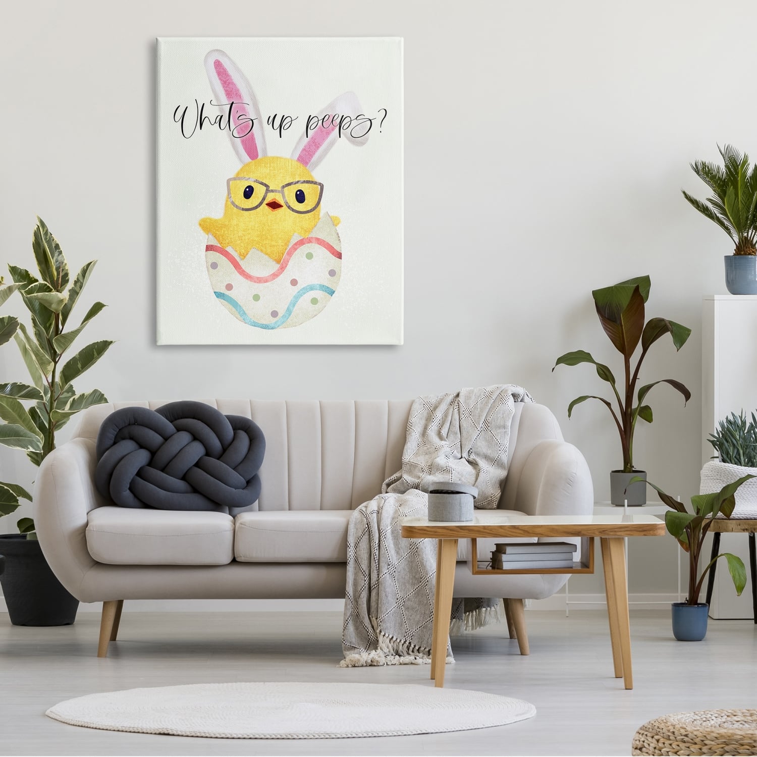 Stupell Industries What's Up Peeps Funny Easter Phrase Hatched Chick Canvas Wall Art