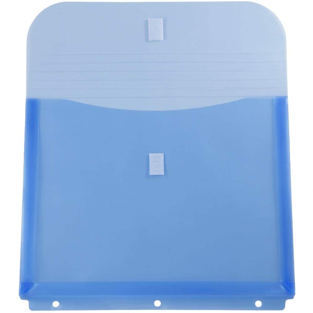 JAM Paper 9.5" x 11.5" Hook & Loop Closure 3-Hole Punch Plastic Envelopes