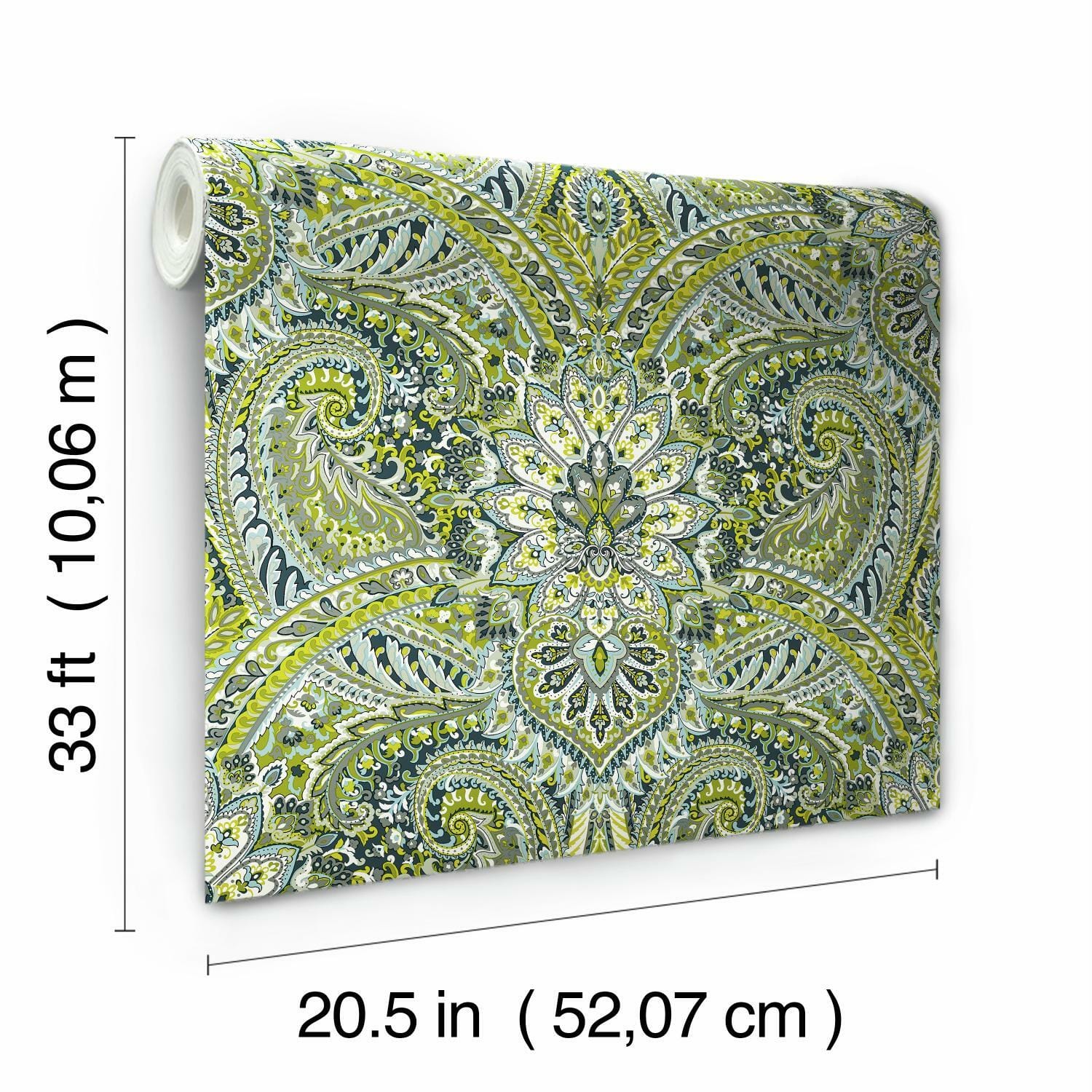 RoomMates Swept Away Green Peel & Stick Wallpaper