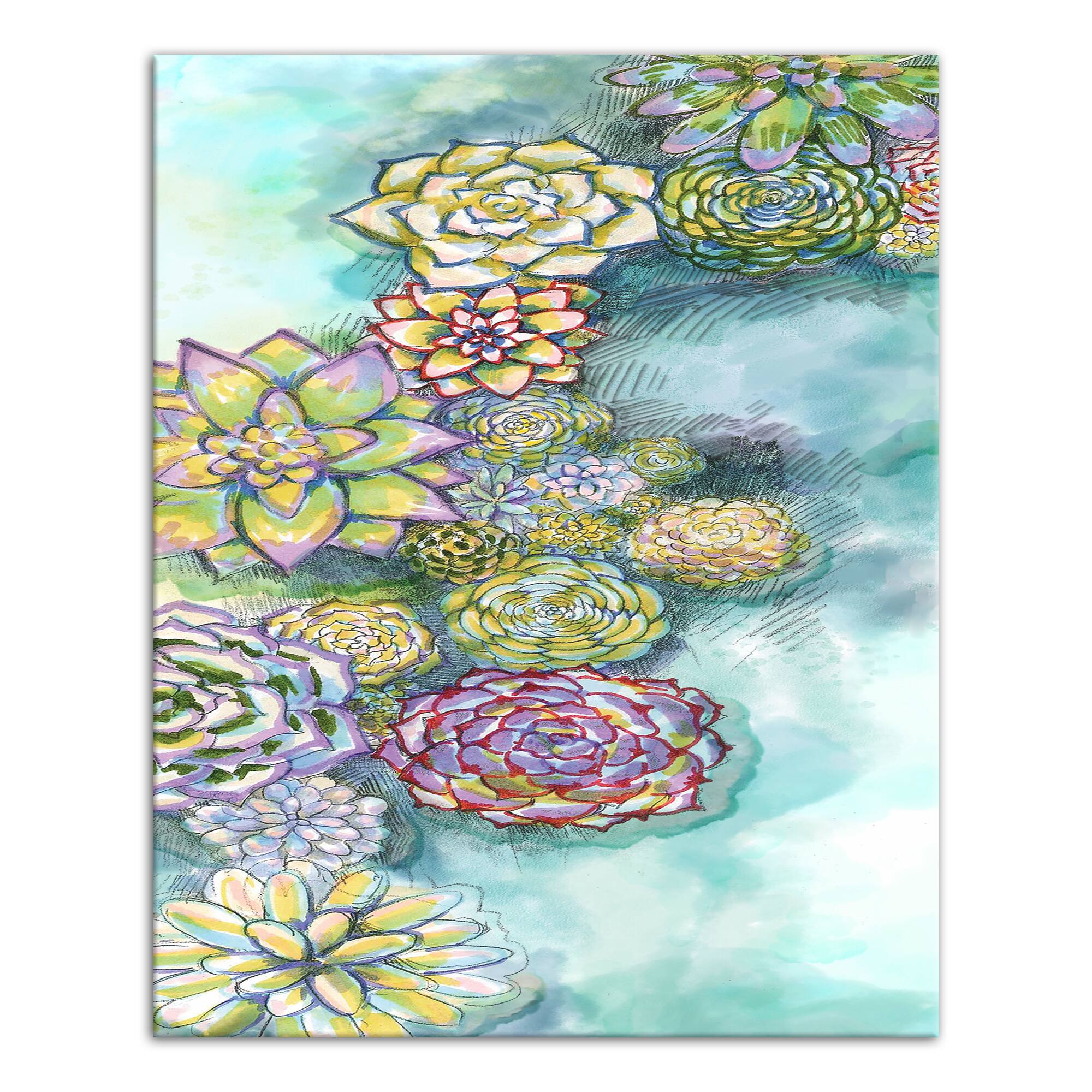 Array Of Succulents 16" x 20" Canvas Wall Art