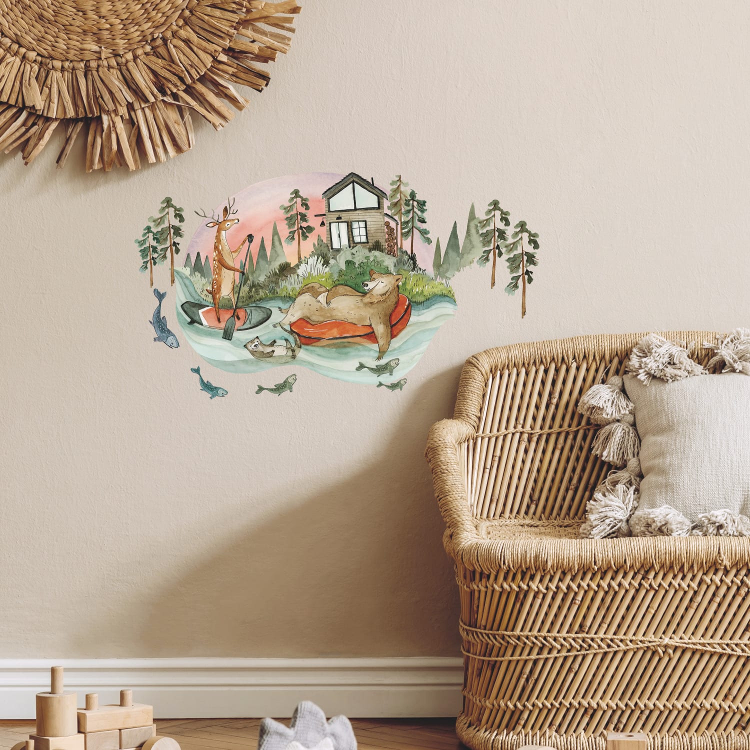 RoomMates Lazy River & Friends Peel & Stick Giant Wall Decal Set