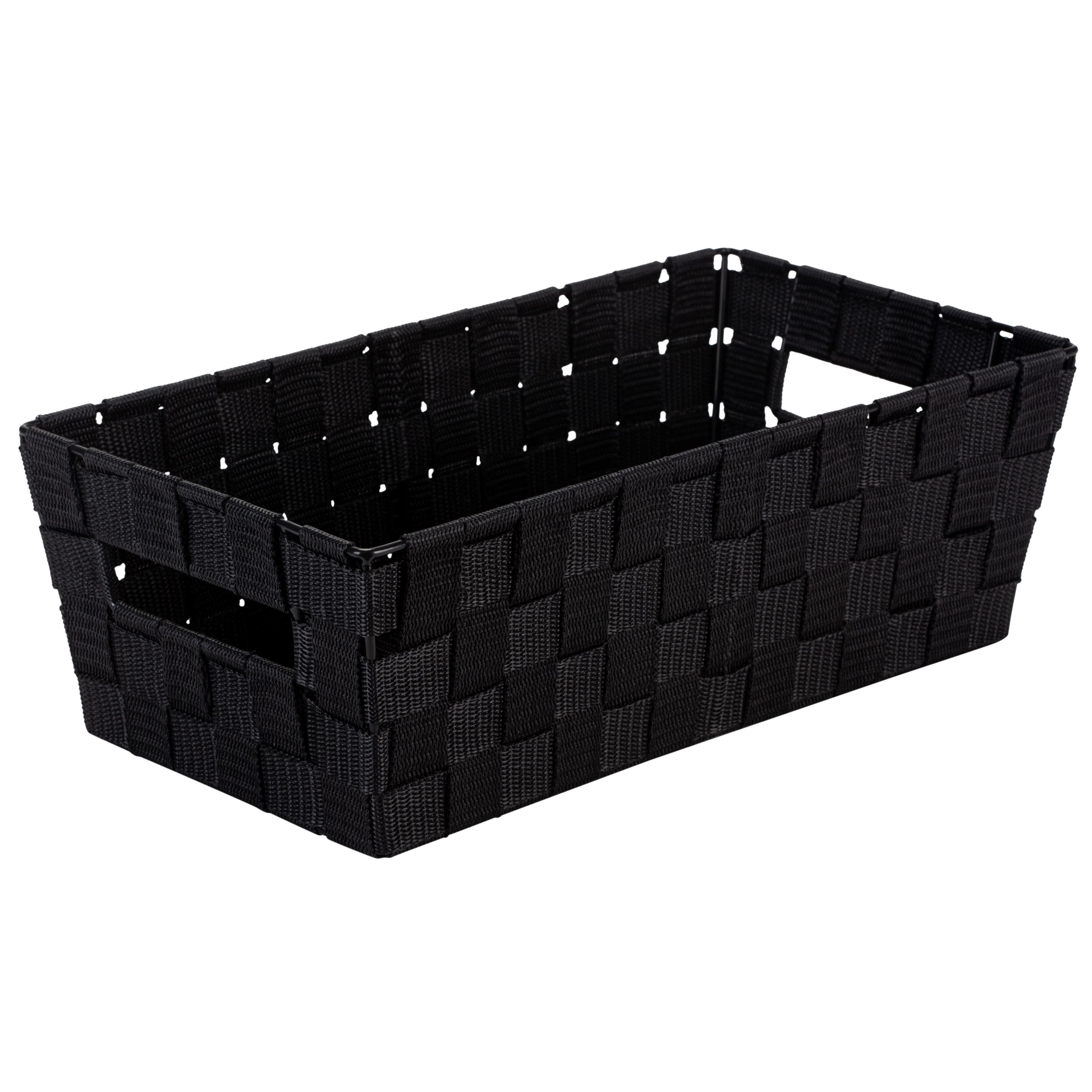 Simplify Medium Black Woven Strap Shelf Tote