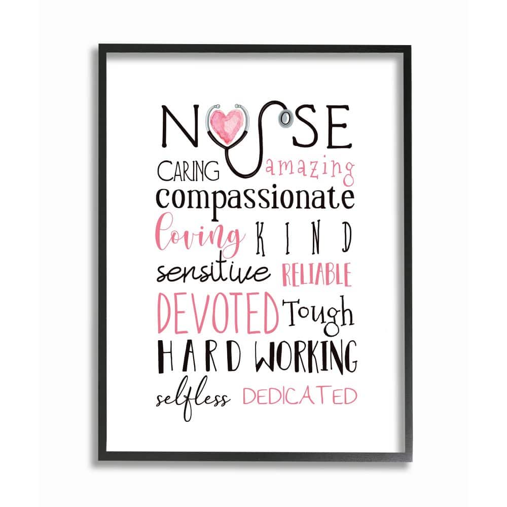 Stupell Industries Nurse Inspirational Description Healthcare Professional Gratitude Framed Wall Art