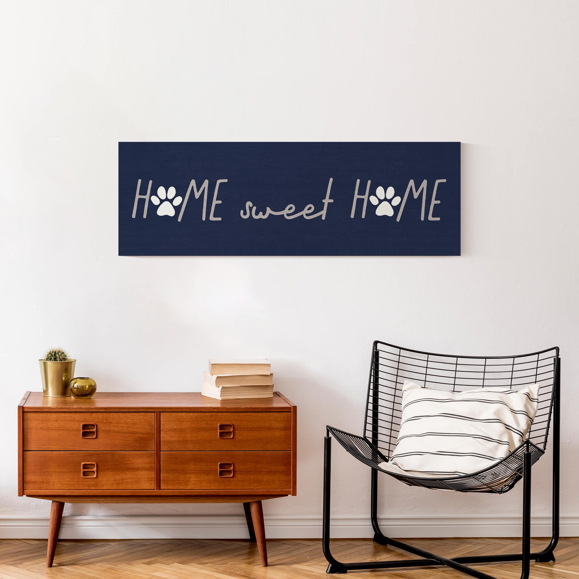 Home Sweet Home Pawprint Canvas Wall Art