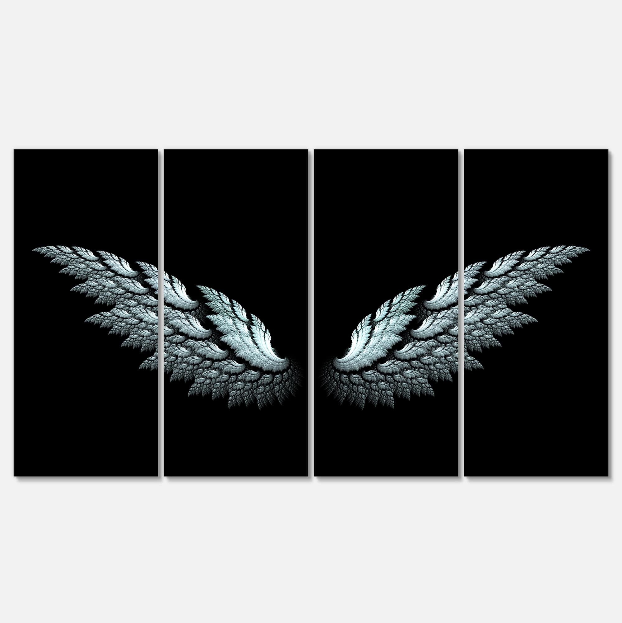 Designart - Angel Wings on Black Background