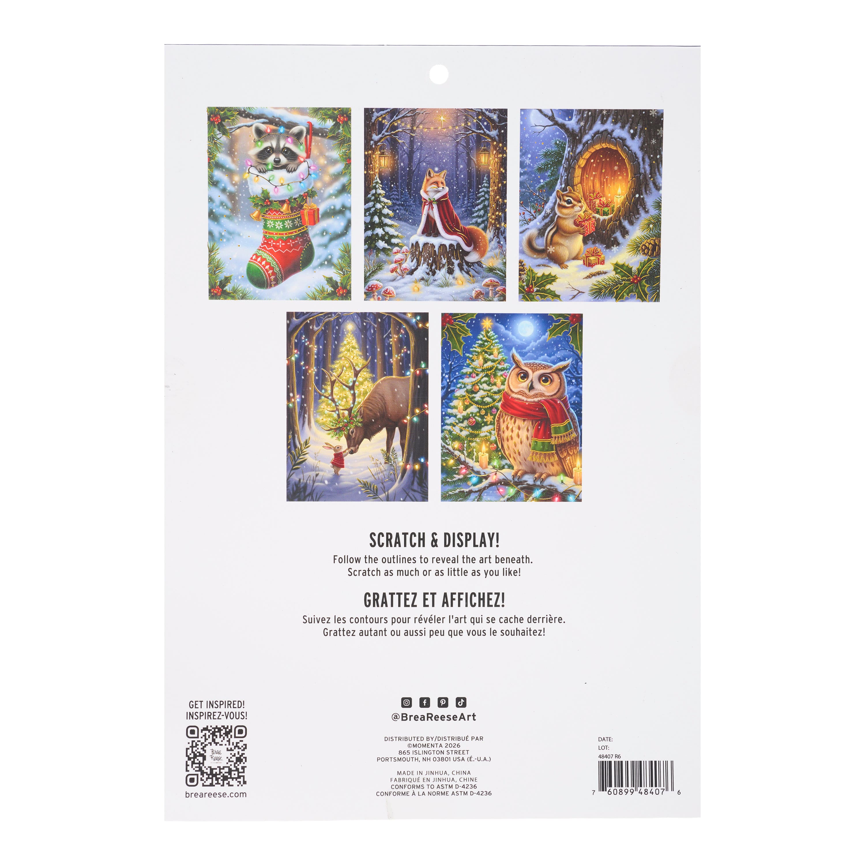 Brea Reese® 9" x 12" Christmas Critters Scratch Art Paper Pad