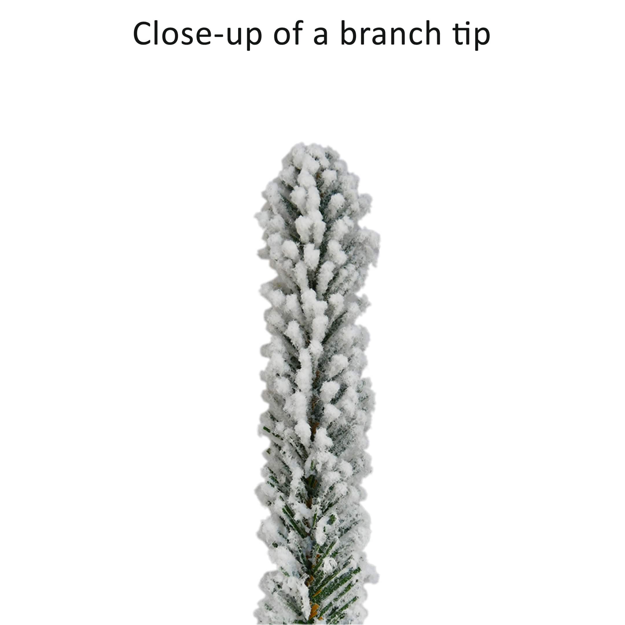 7.5ft. Pre-Lit Flocked Franklin Fir Artificial Christmas Tree, Clear LED Lights