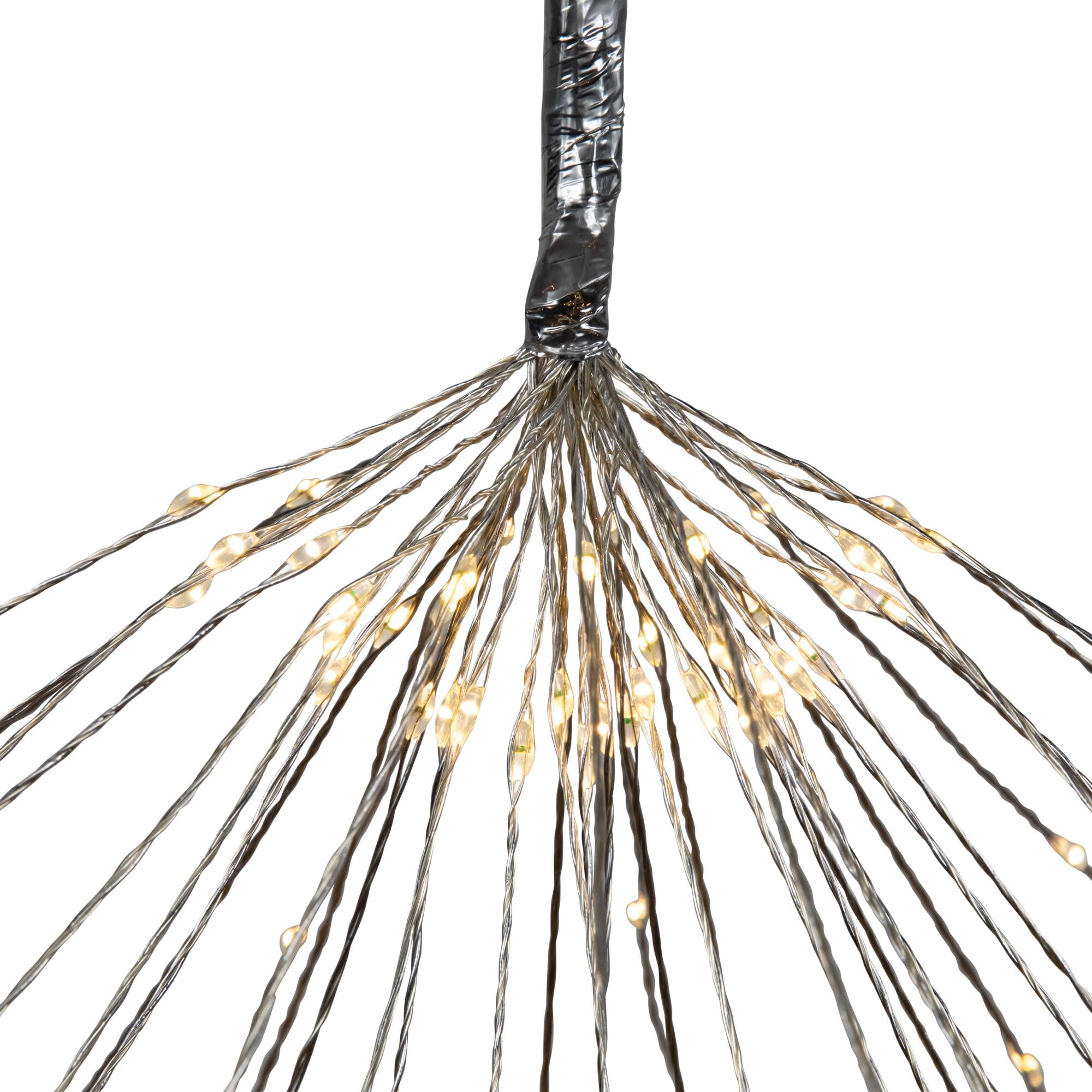 20" LED Lighted Firework Silver Branch Christmas Decoration