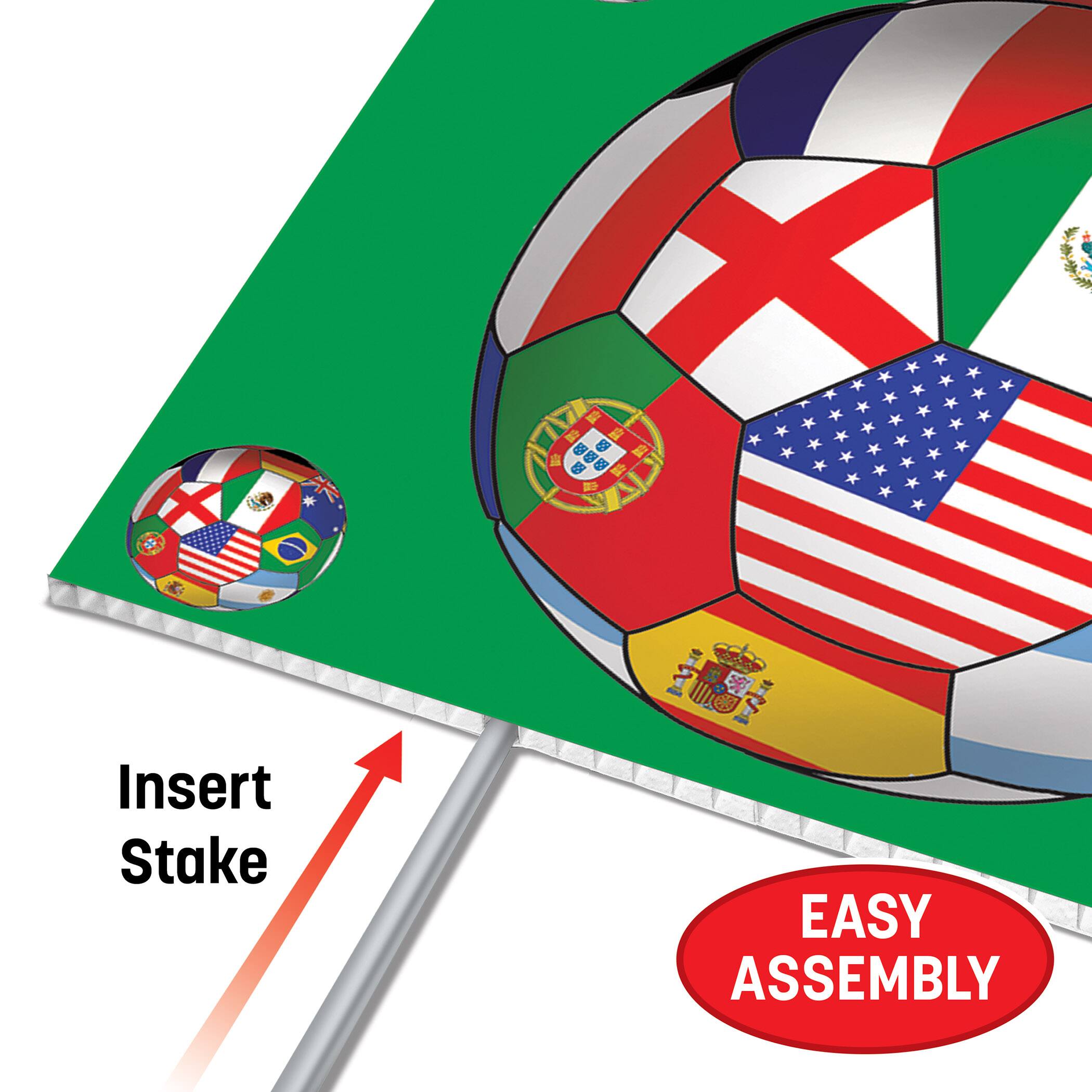 11.5" x 15.5" International Soccer Plastic Yard Sign