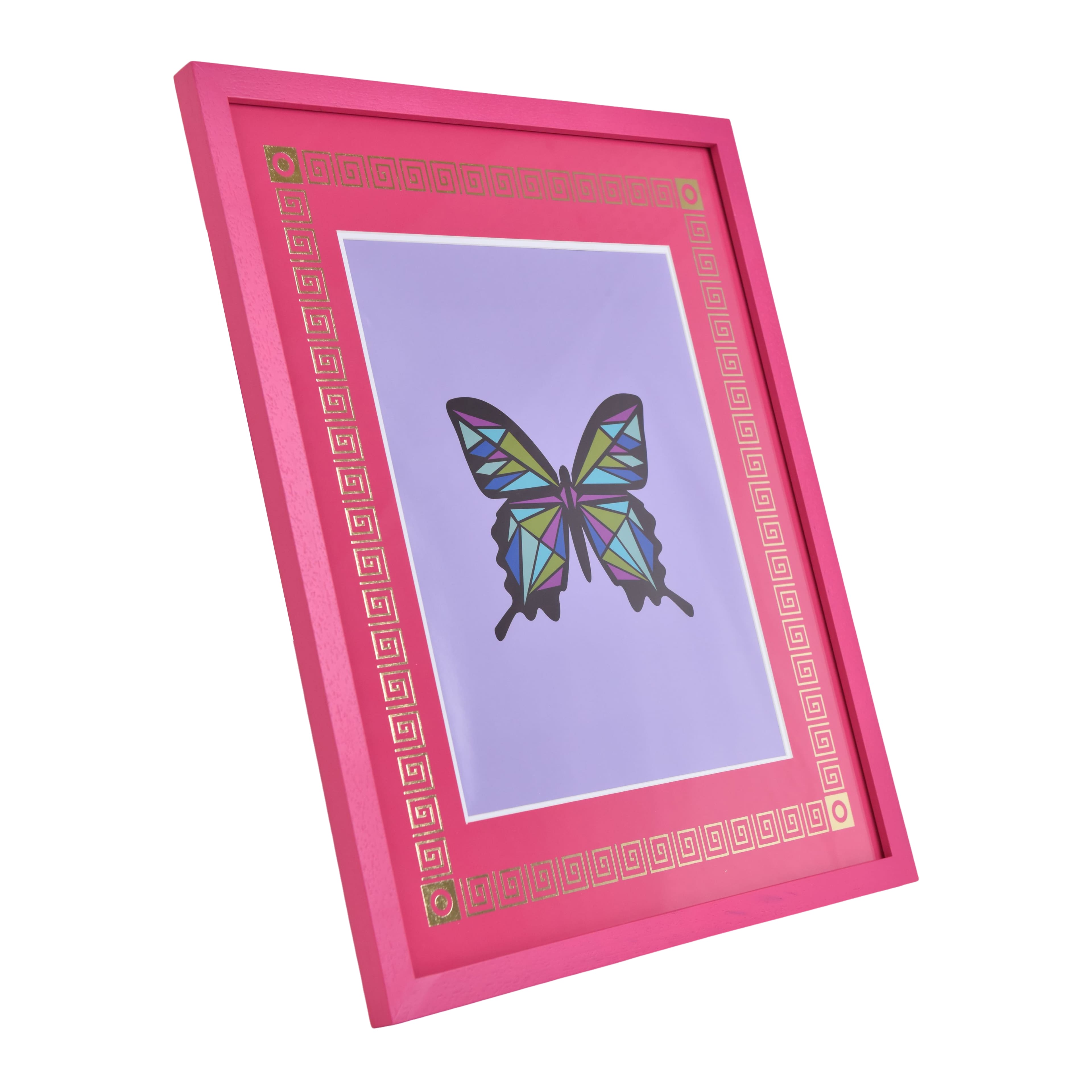 Jonathan Adler x Michaels 11" x 14" Pink Greek Key Matted Wood Wall Frame