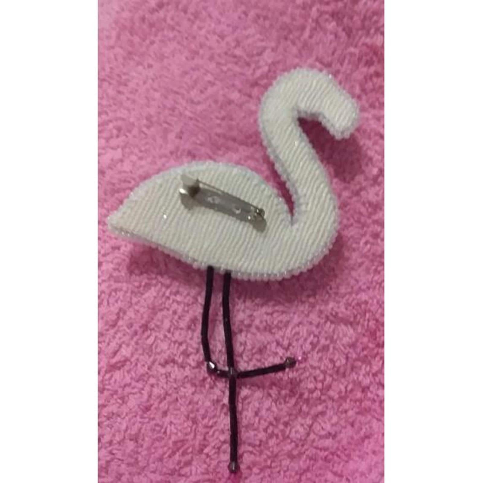 Crystal Art Beadwork Kit For Creating Brooch Flamingo