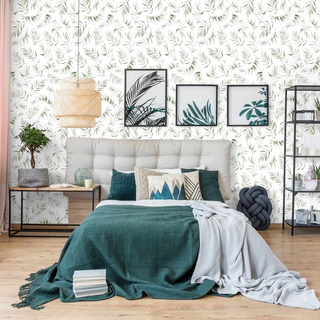 Simple Shapes Tropical Breeze Palm Pre-Pasted Wallpaper Rolls, 2ct.