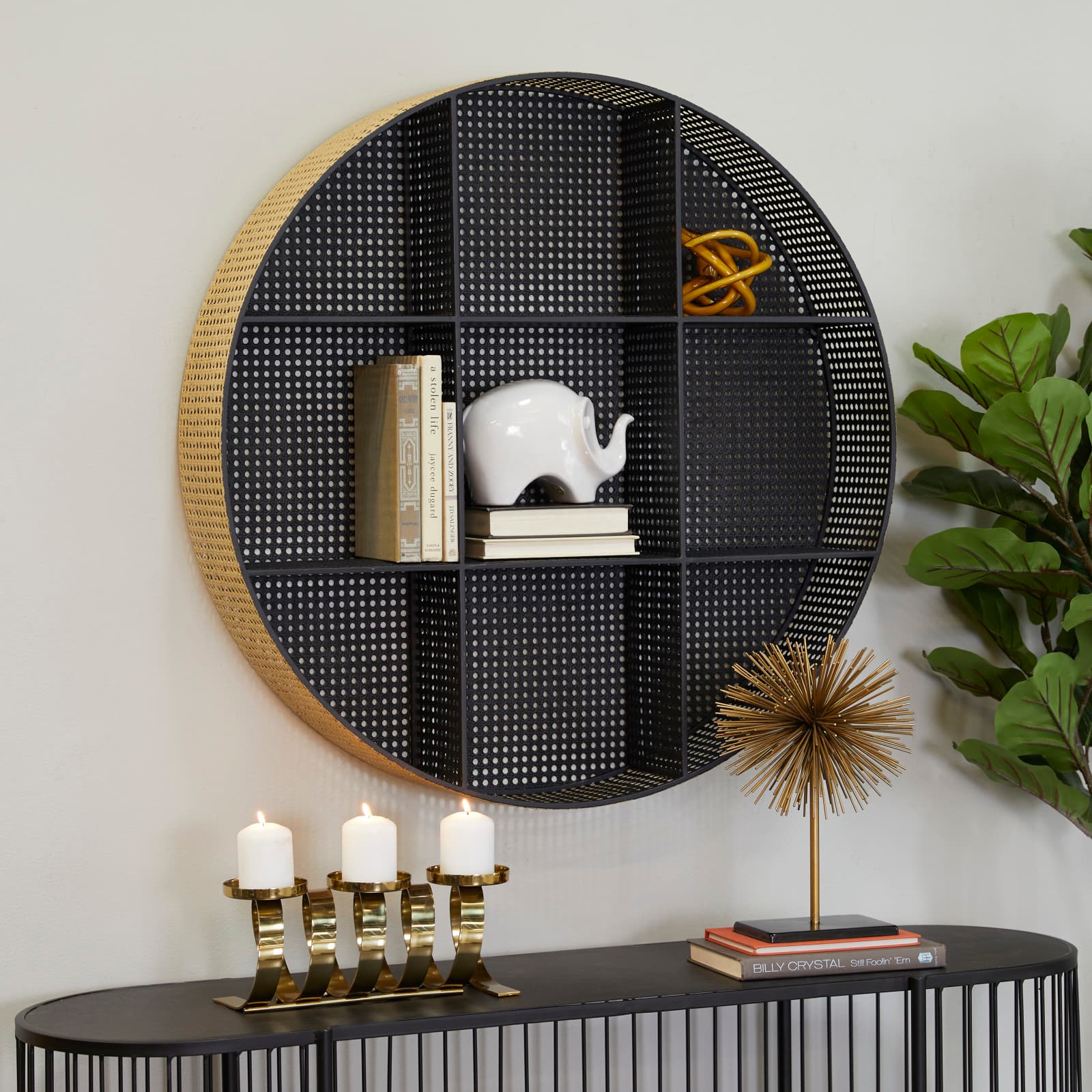 Black Modern Wall Shelf, 32" x 6" x 32"