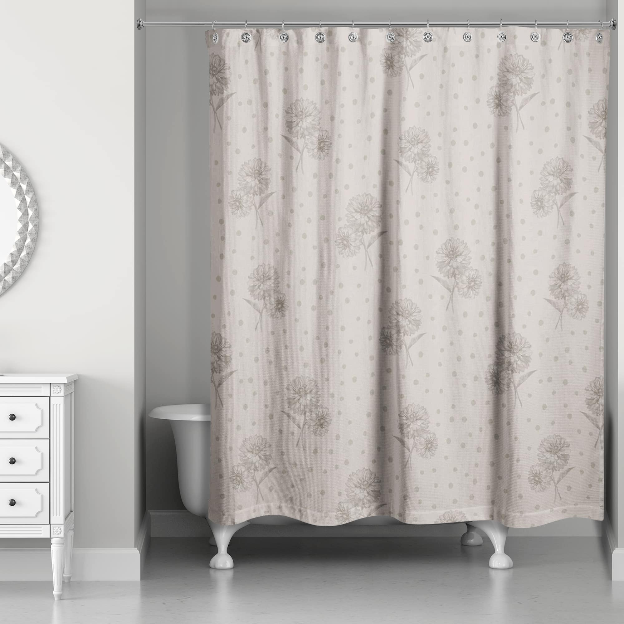 Floral Dots Shower Curtain