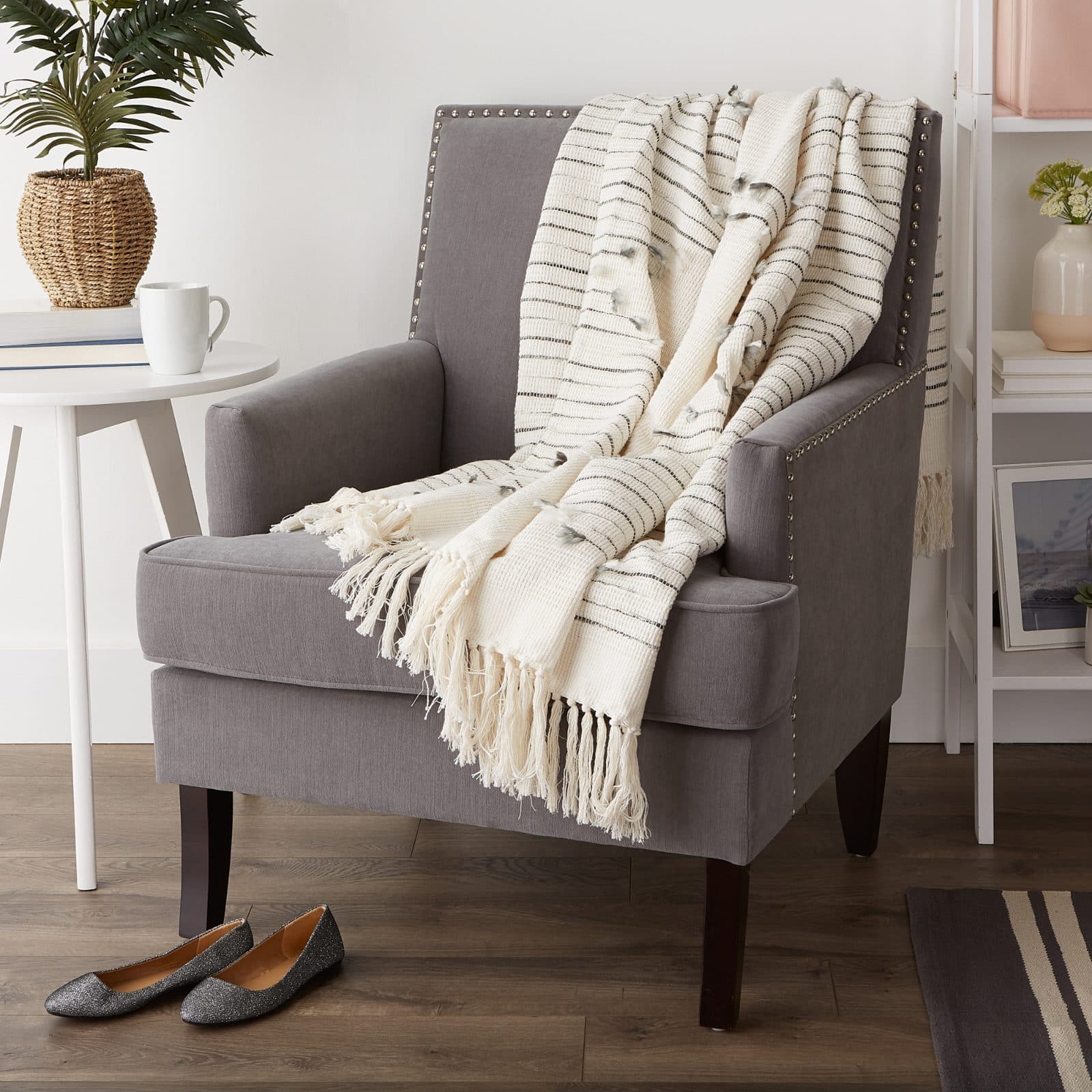 DII® Black & Gray Diamond Cut Throw