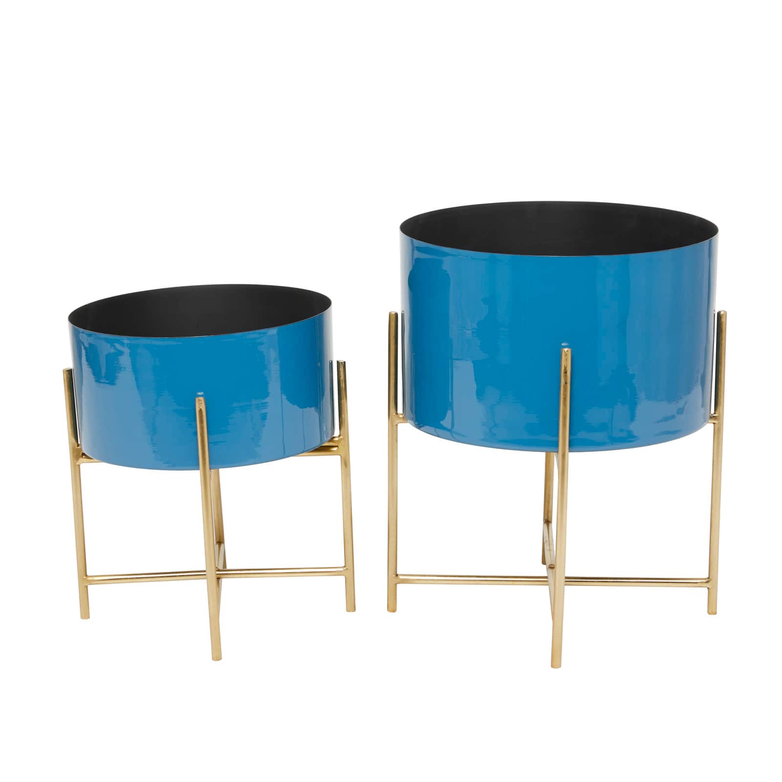 Blue Modern Planter, Set of 2" 15", 12"