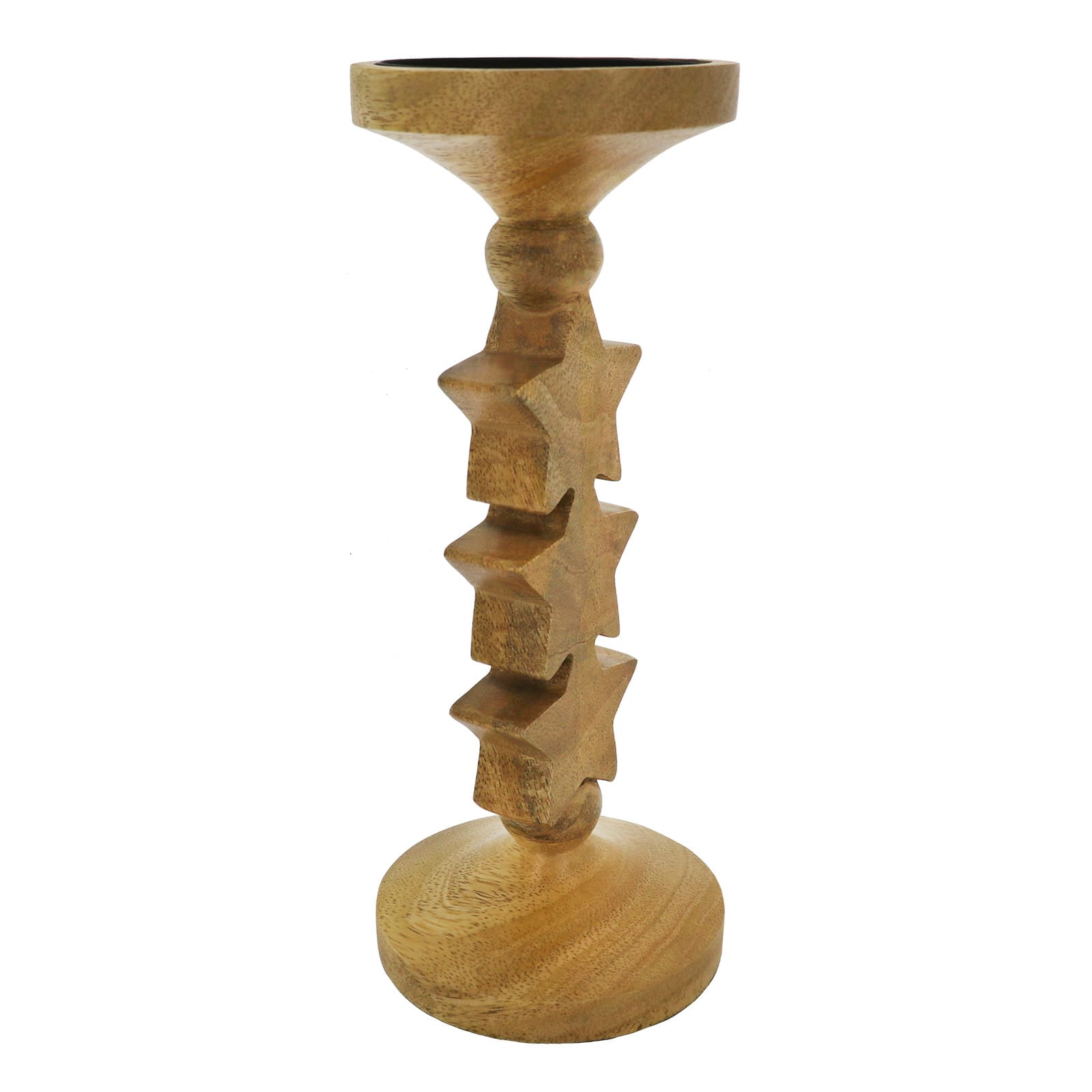 Wooden Star Pillar Candle Holder by Celebrate It
