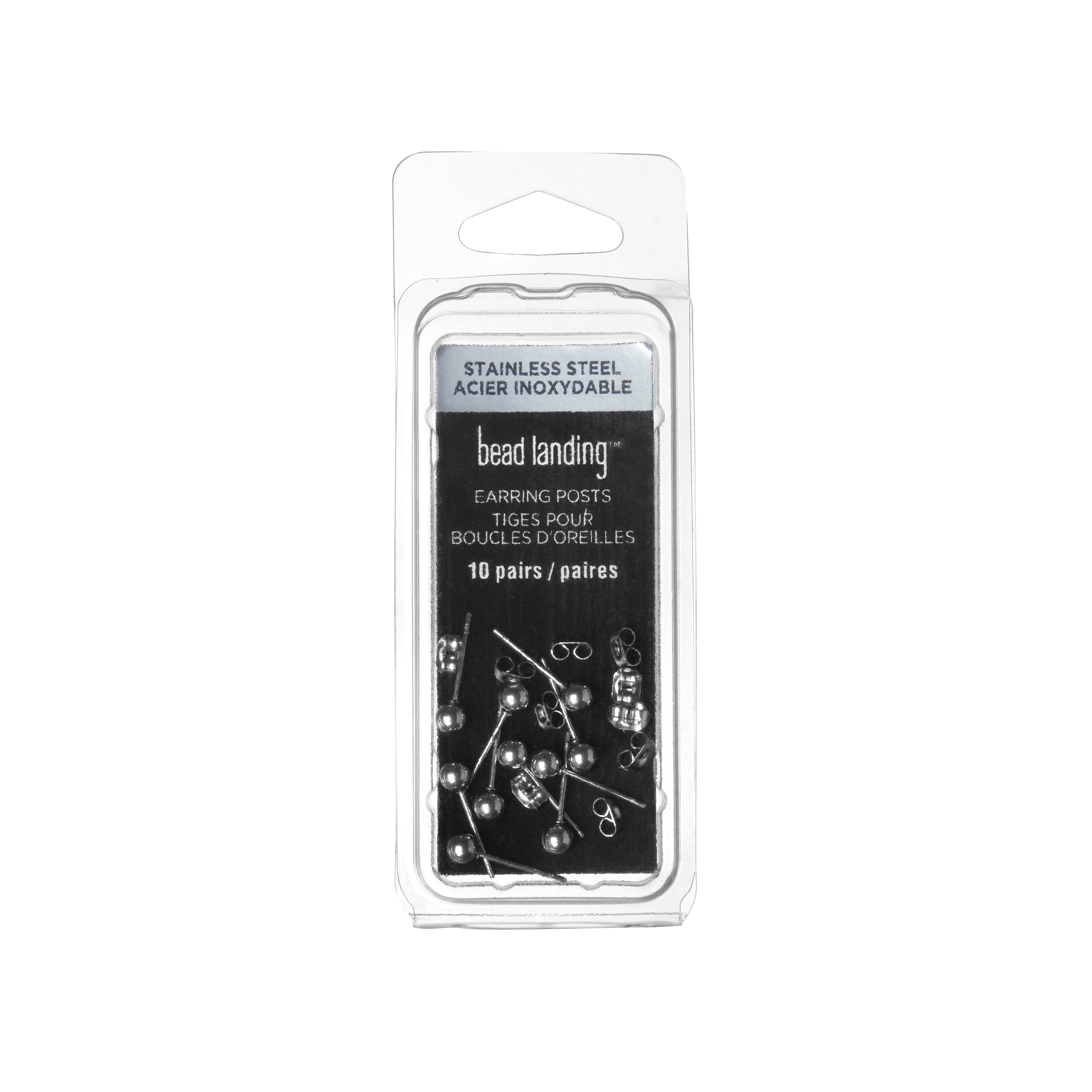 4mm Stainless Steel Ball Earring Posts, 10ct. by Bead Landing™