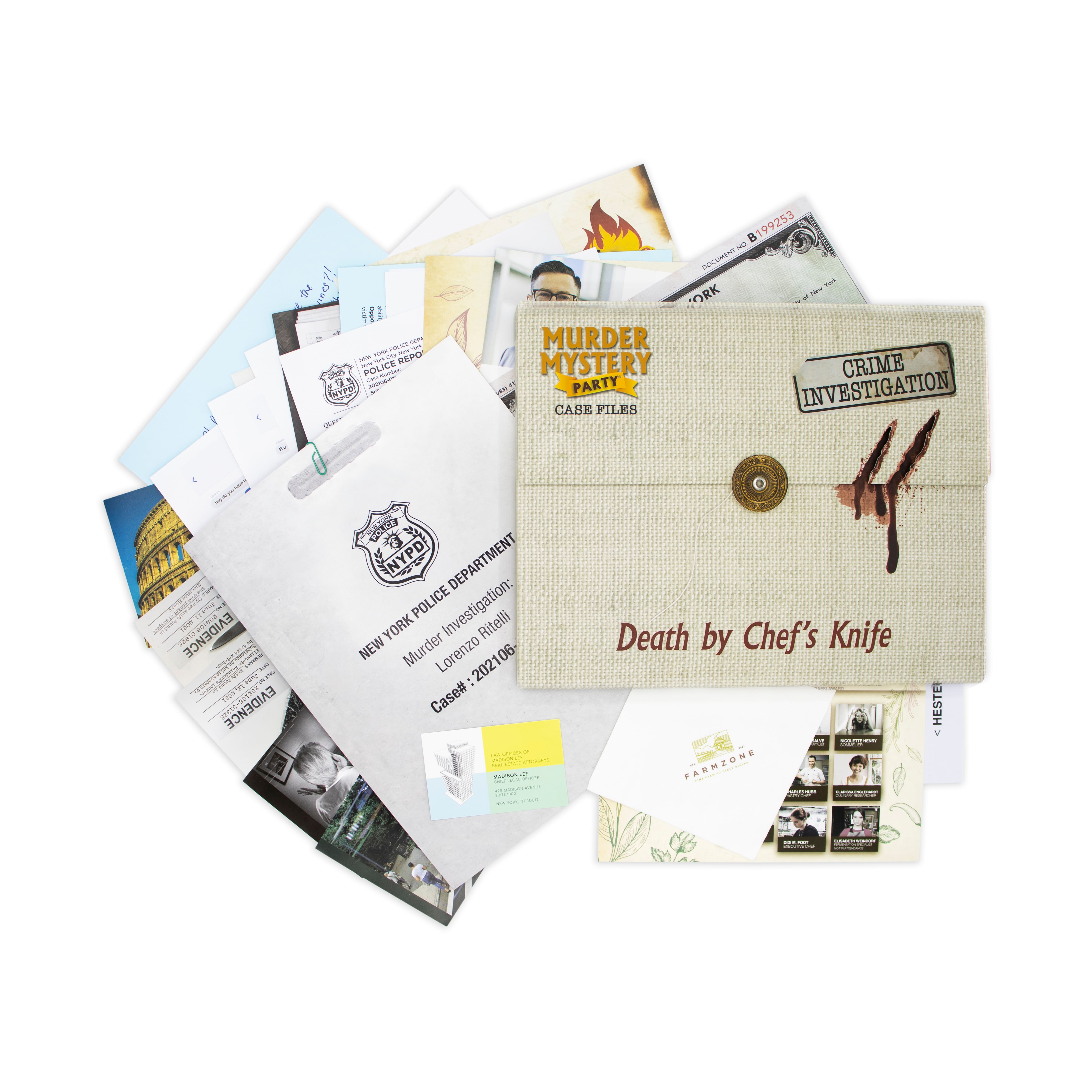 Murder Mystery Party Case Files: Death By Chef's Knife