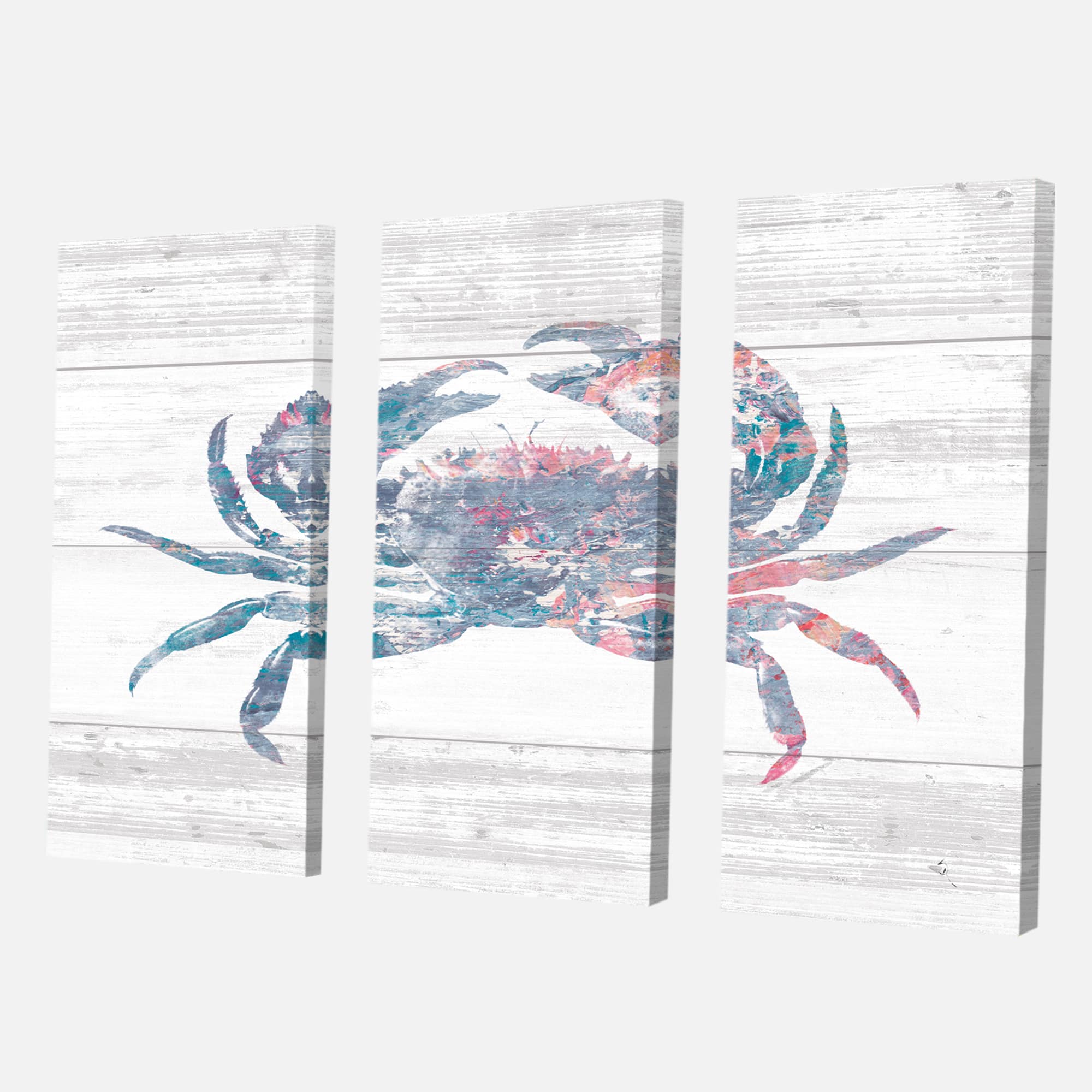 Designart - Pink Crab Ocean Life - Nautical & Coastal Canvas Artwork