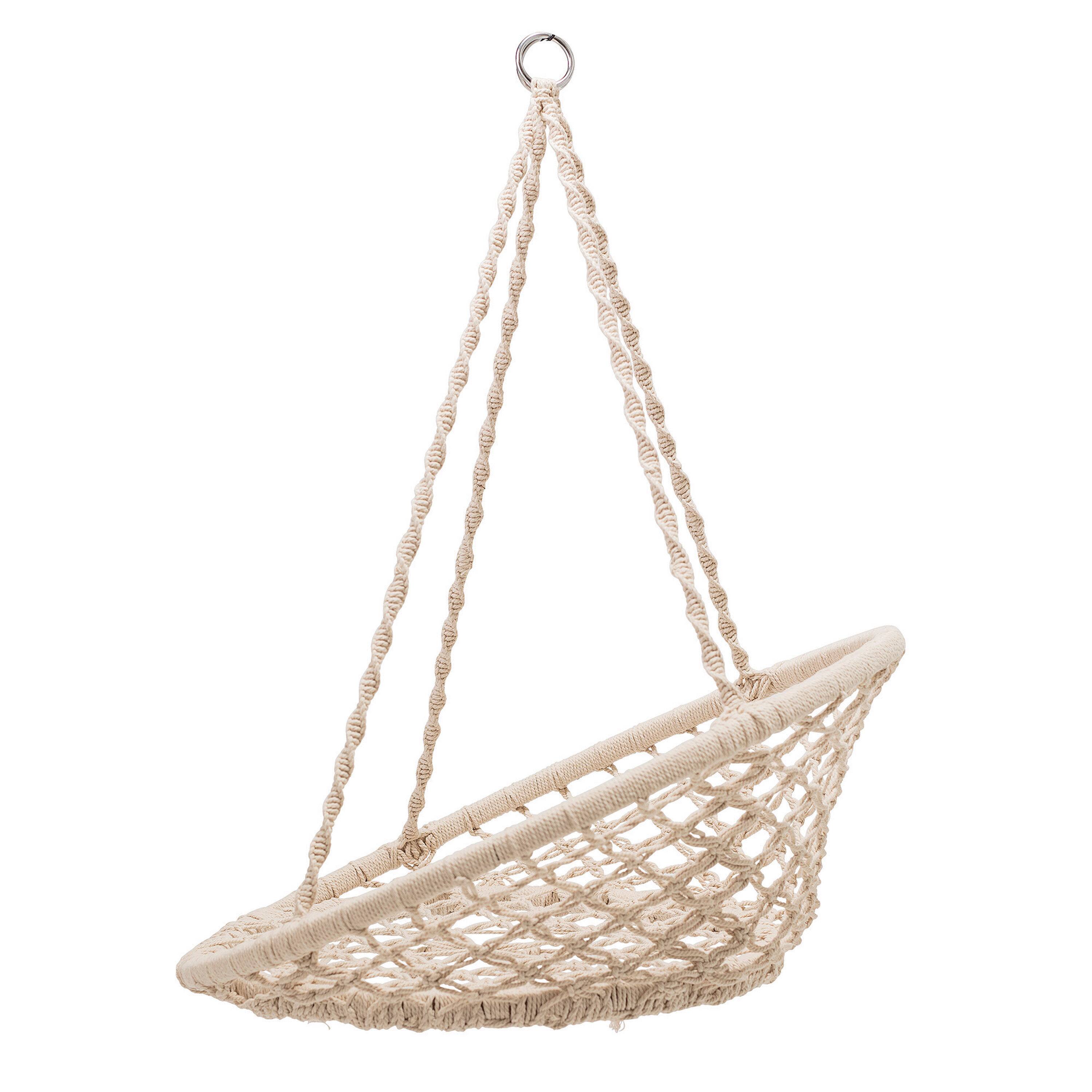 Hello Honey® Hanging Handwoven Cotton Macramé Chair with Metal Frame