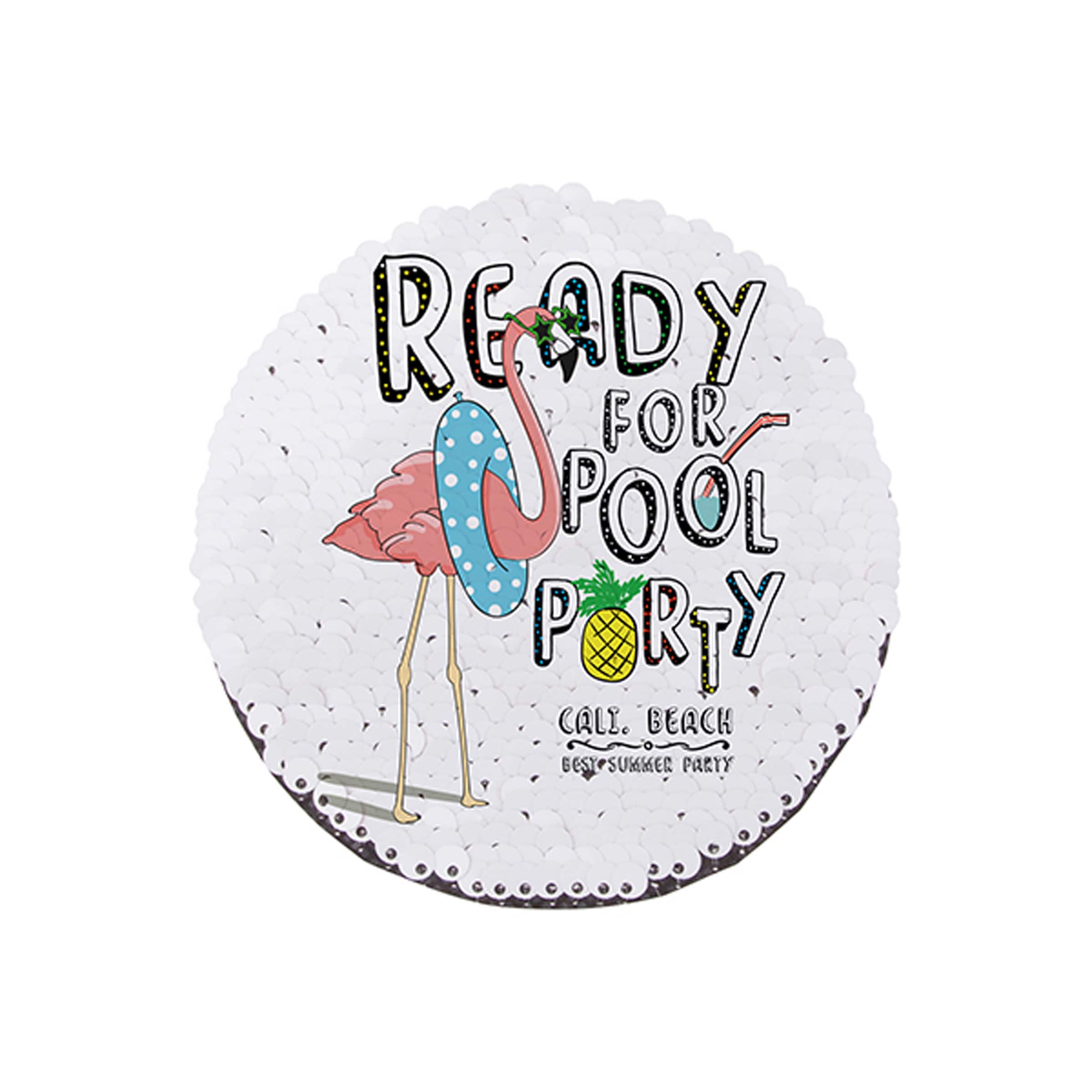Craft Express 4" Round Champagne & White Sublimation Sequin Patches, 2ct.