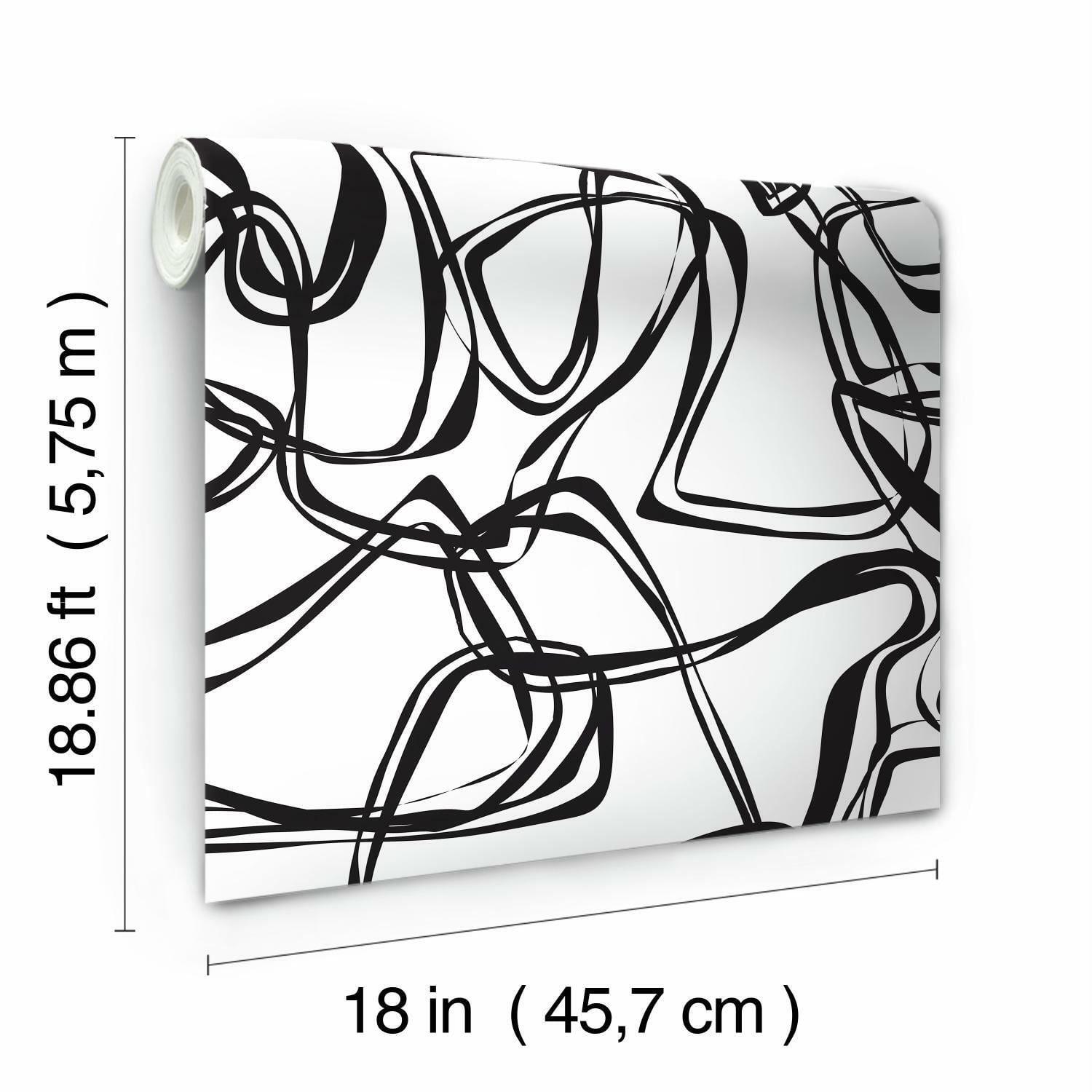 RoomMates Black Ribbon Trail Peel & Stick Wallpaper