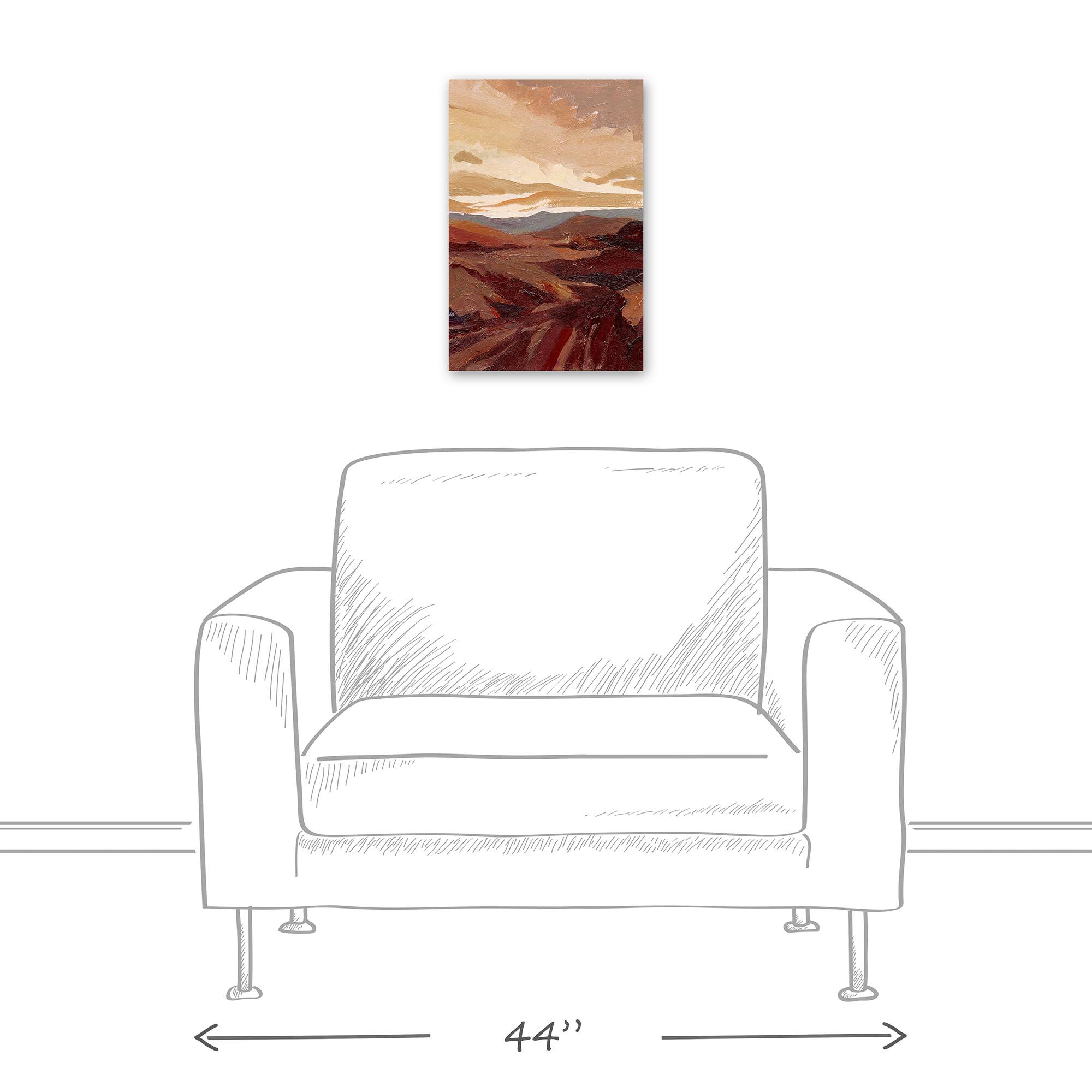 Painted Mountain Landscape Canvas Wall Art