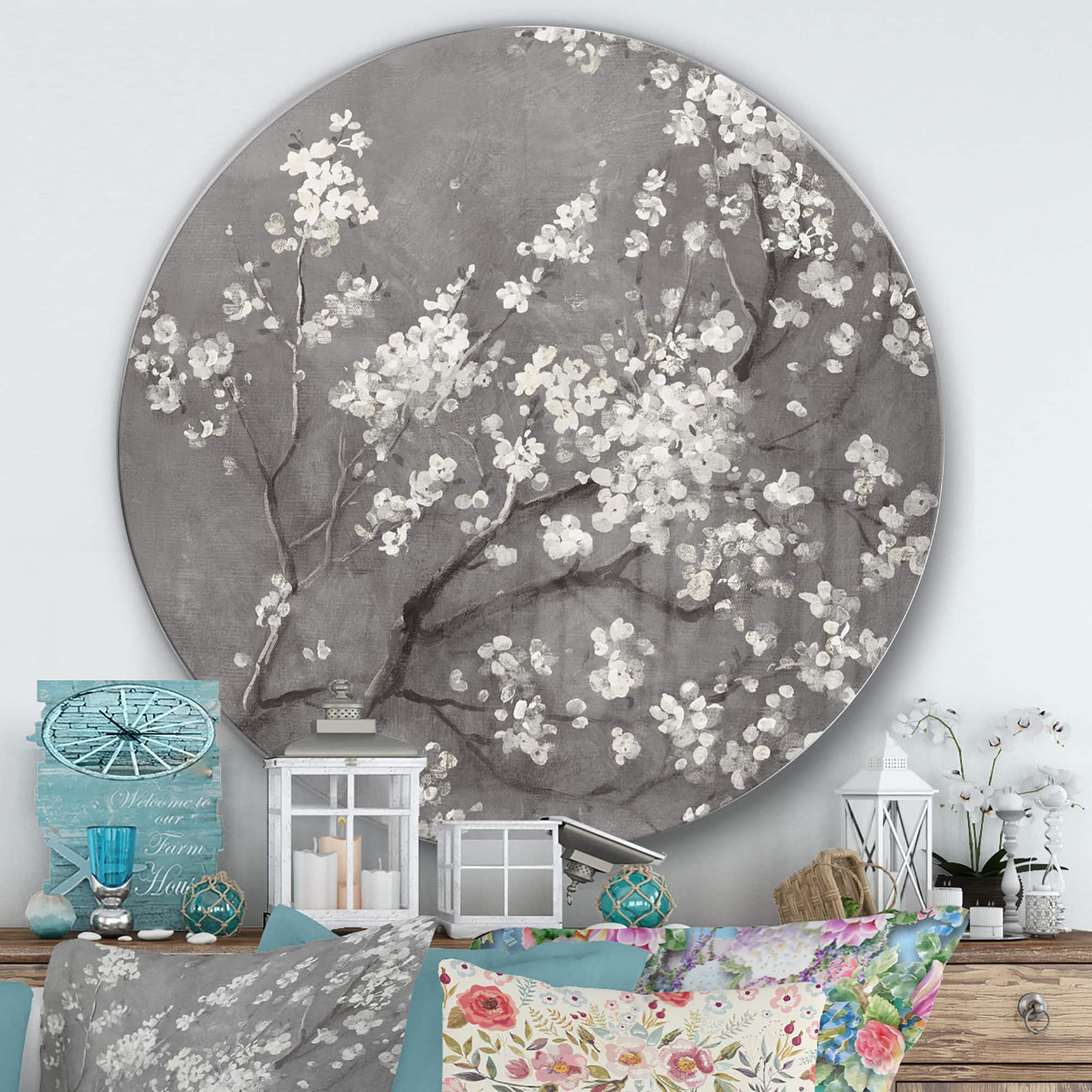 Designart - White Cherry Blossoms I