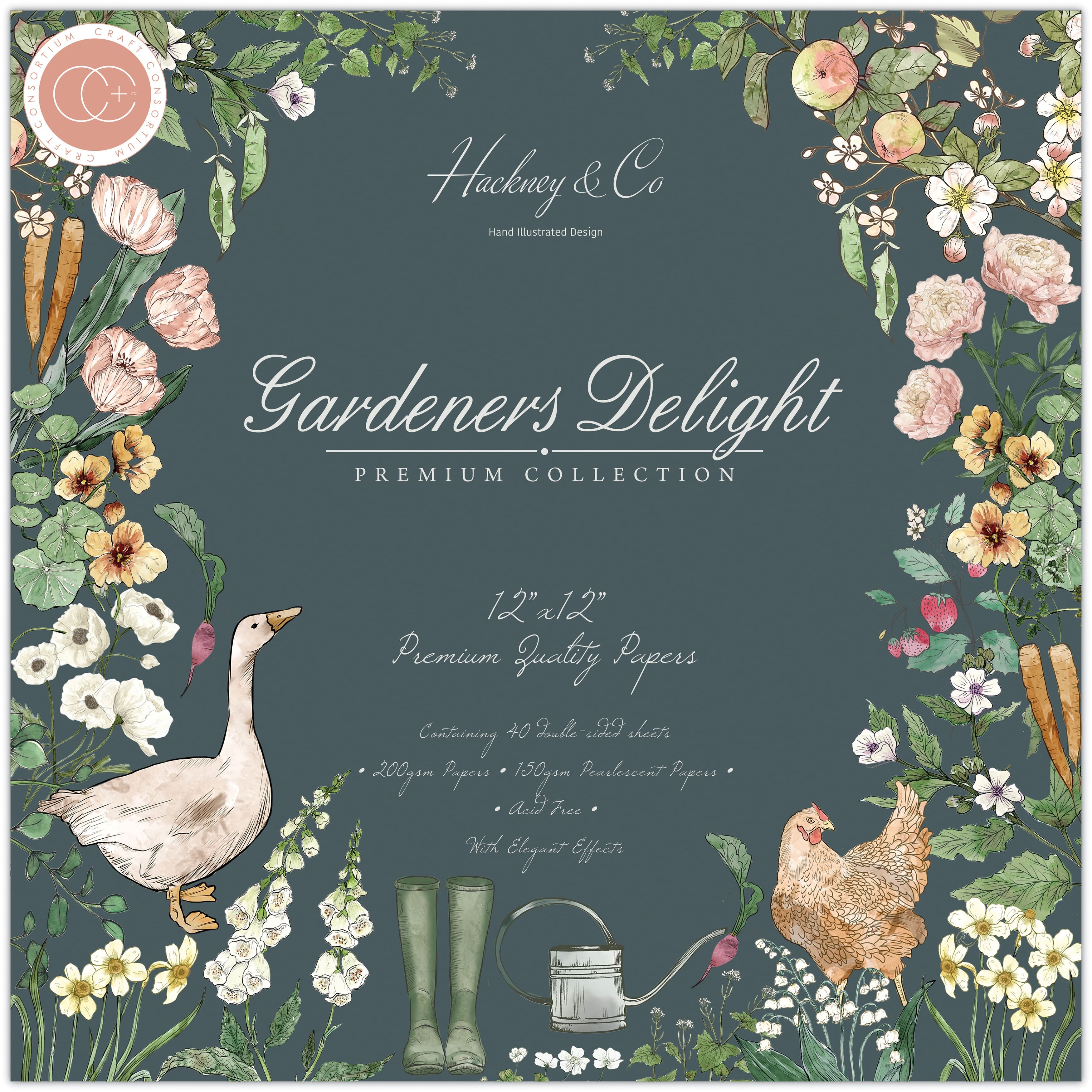Craft Consortium Double-Sided Paper Pad 12" x 12" 40 ct. Gardeners Delight
