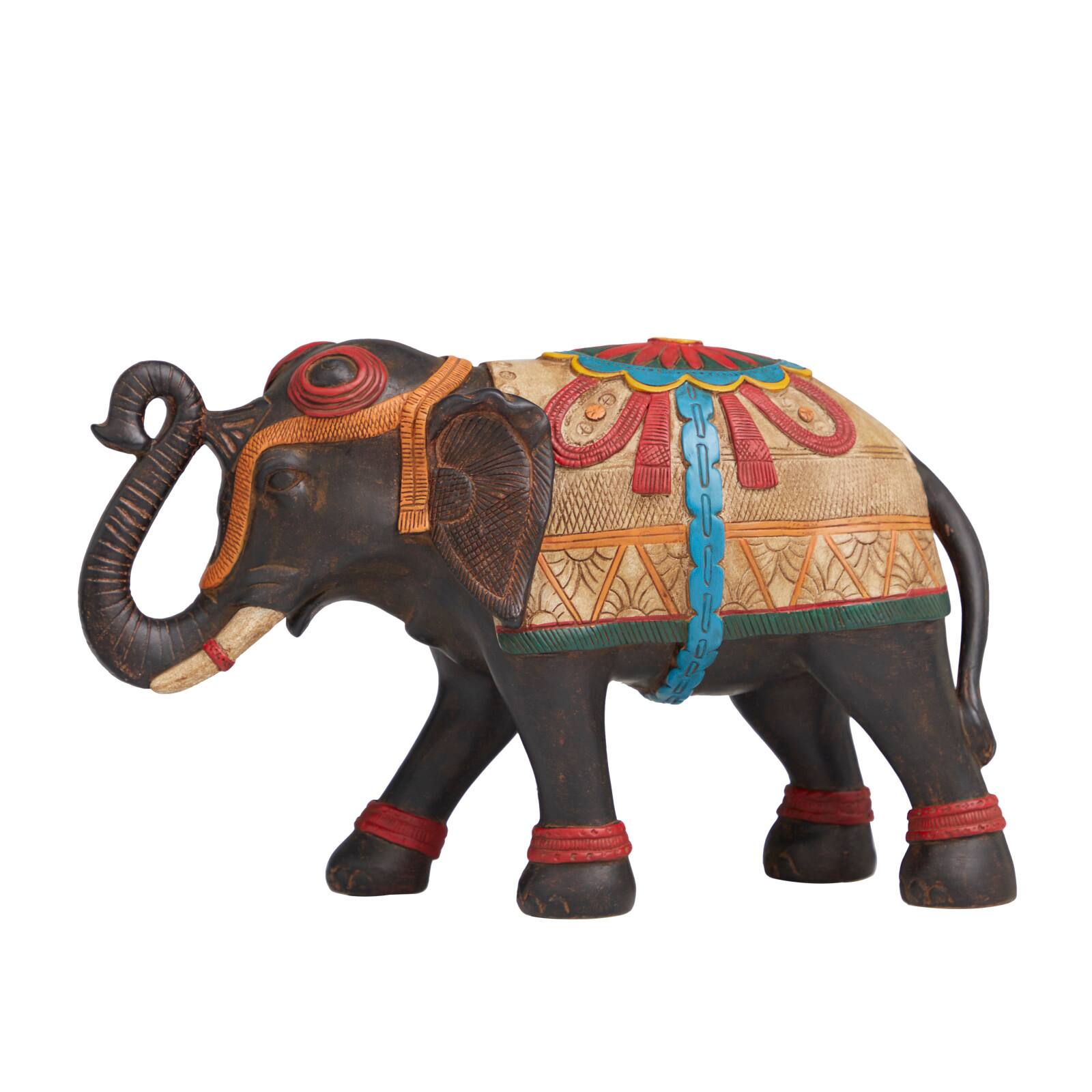 14.25" Intricate Standing Elephant Tabletop Sculpture