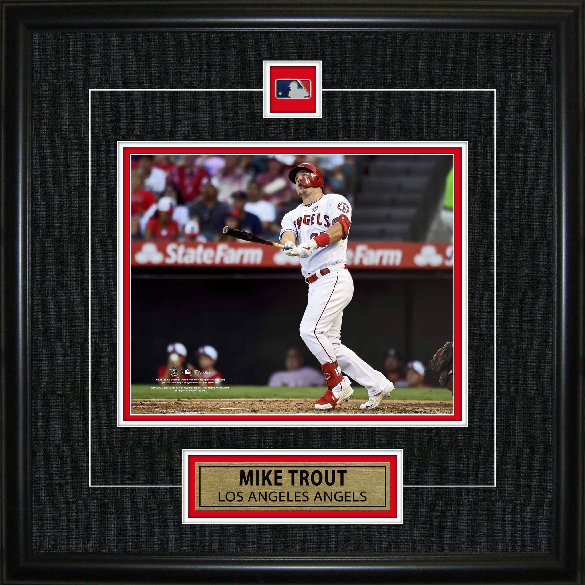 Mike Trout Framed Pin & Plate Angels 18" x 18"
