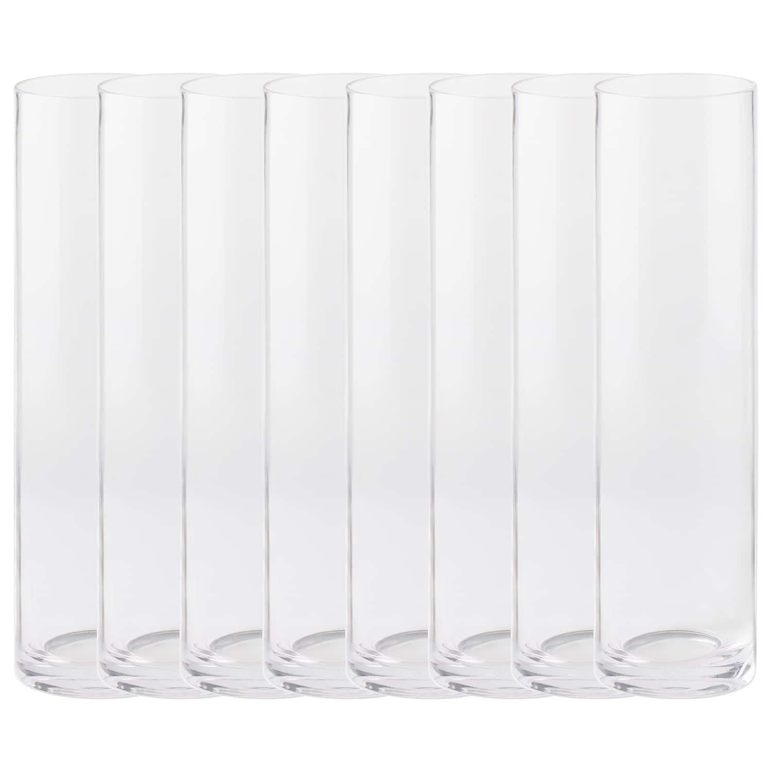 8 Pack: 12" Clear Glass Cylinder Vase by Ashland®