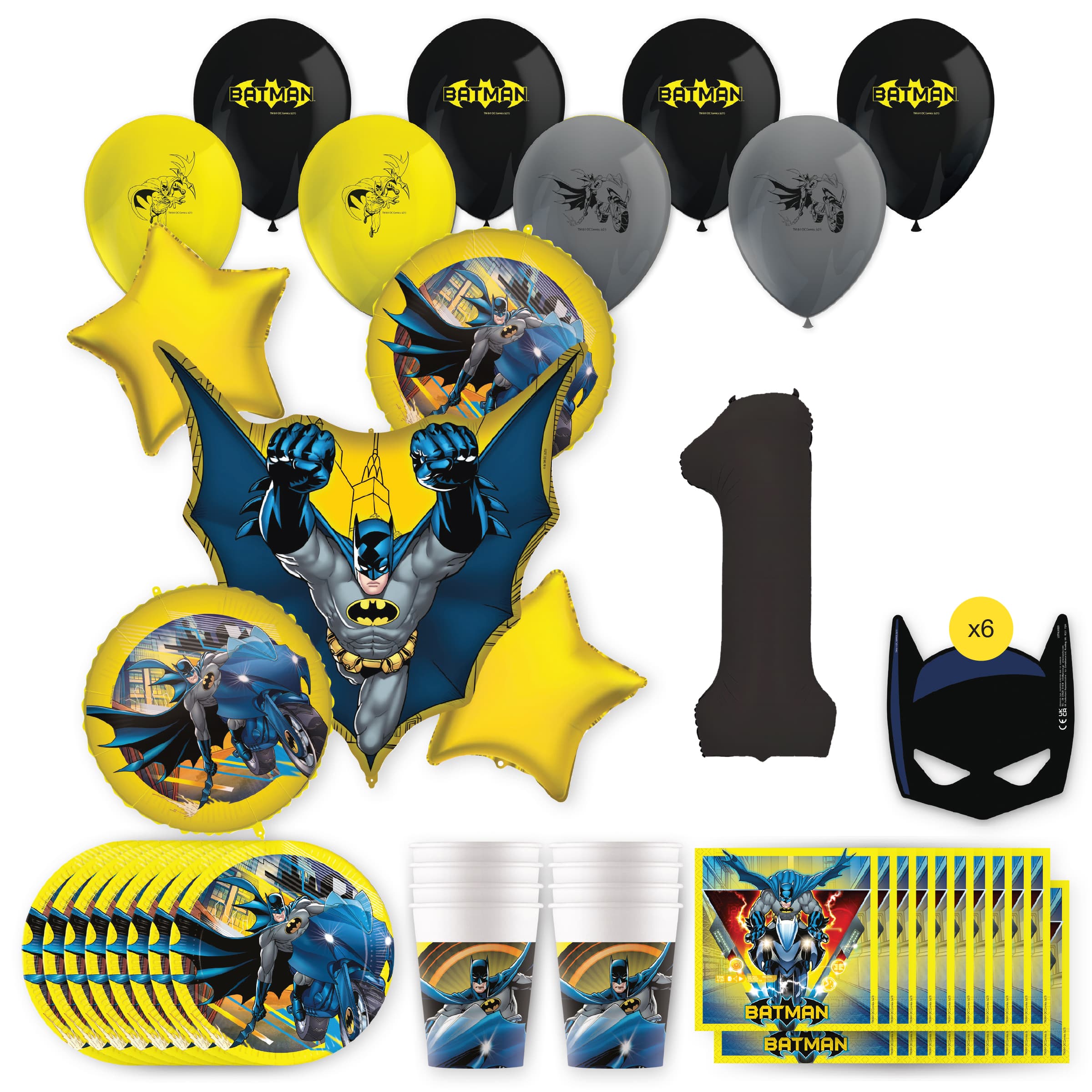 Batman Birthday Party Kit with Number