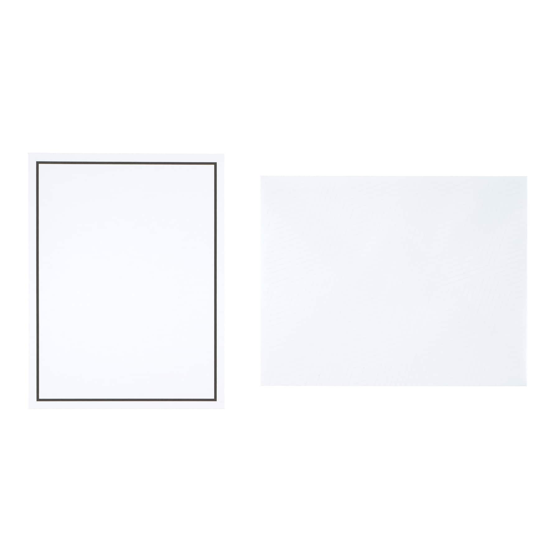 4.25" x 5.5" Line Border Flat Card & Envelope Sets