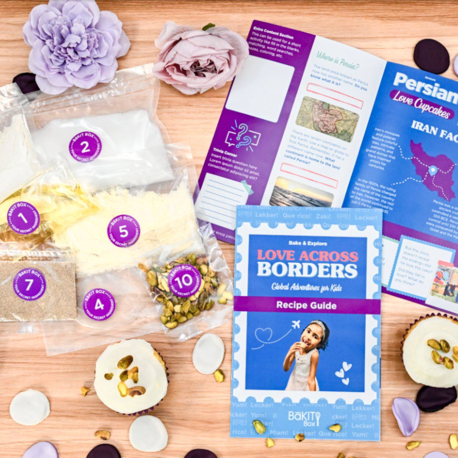 BāKIT Box Bake the World Bundle Kids Baking Activity Kit, 3 Global Recipes