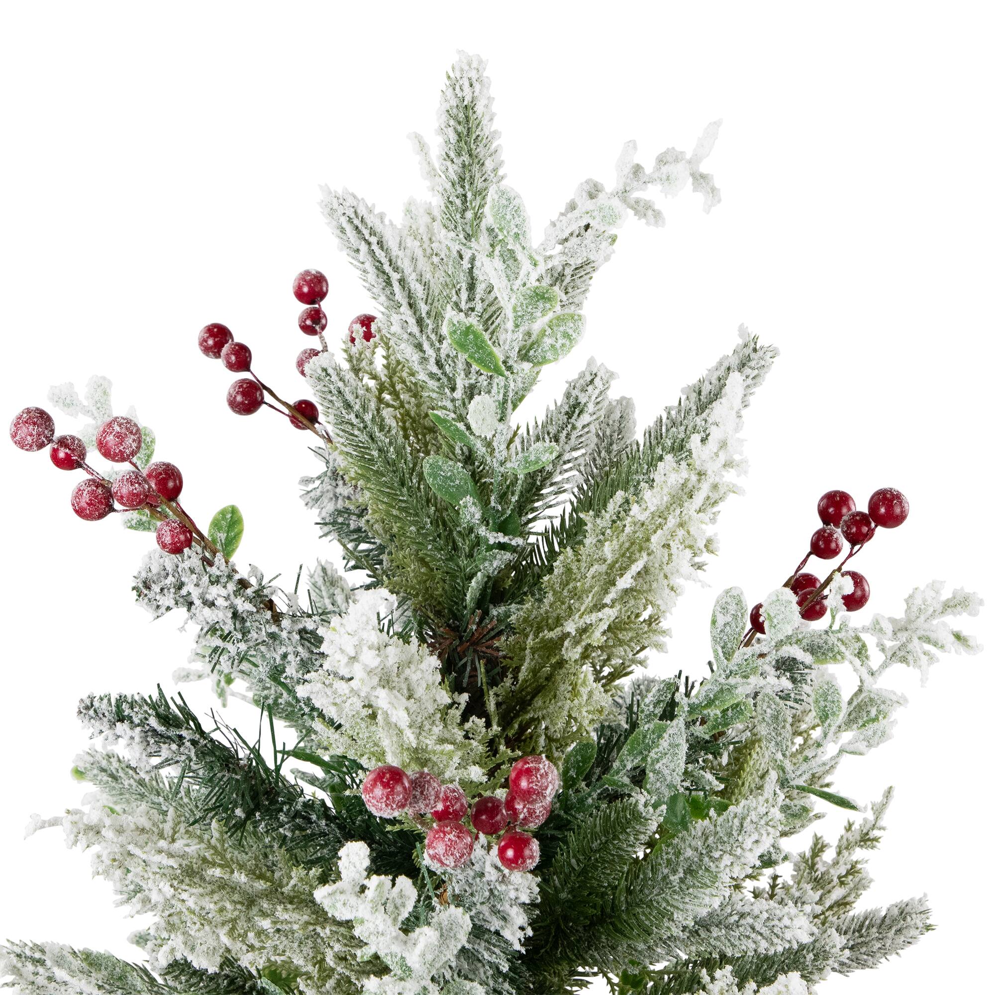 24" Unlit Flocked Balsam Pine Artificial Christmas Tree