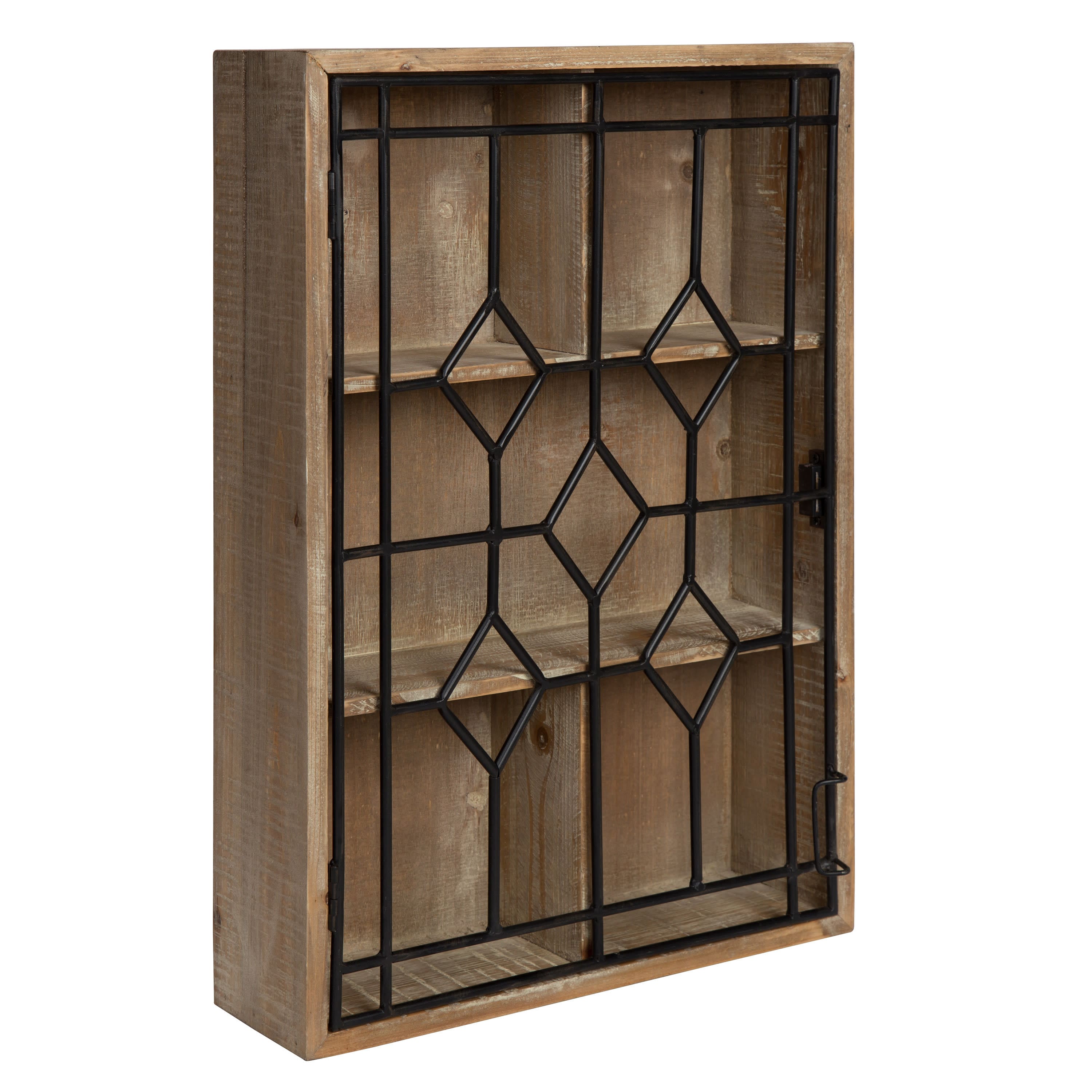 Kate and Laurel Megara Decorative Farmhouse Chic Wall Mounted Display Cupboard