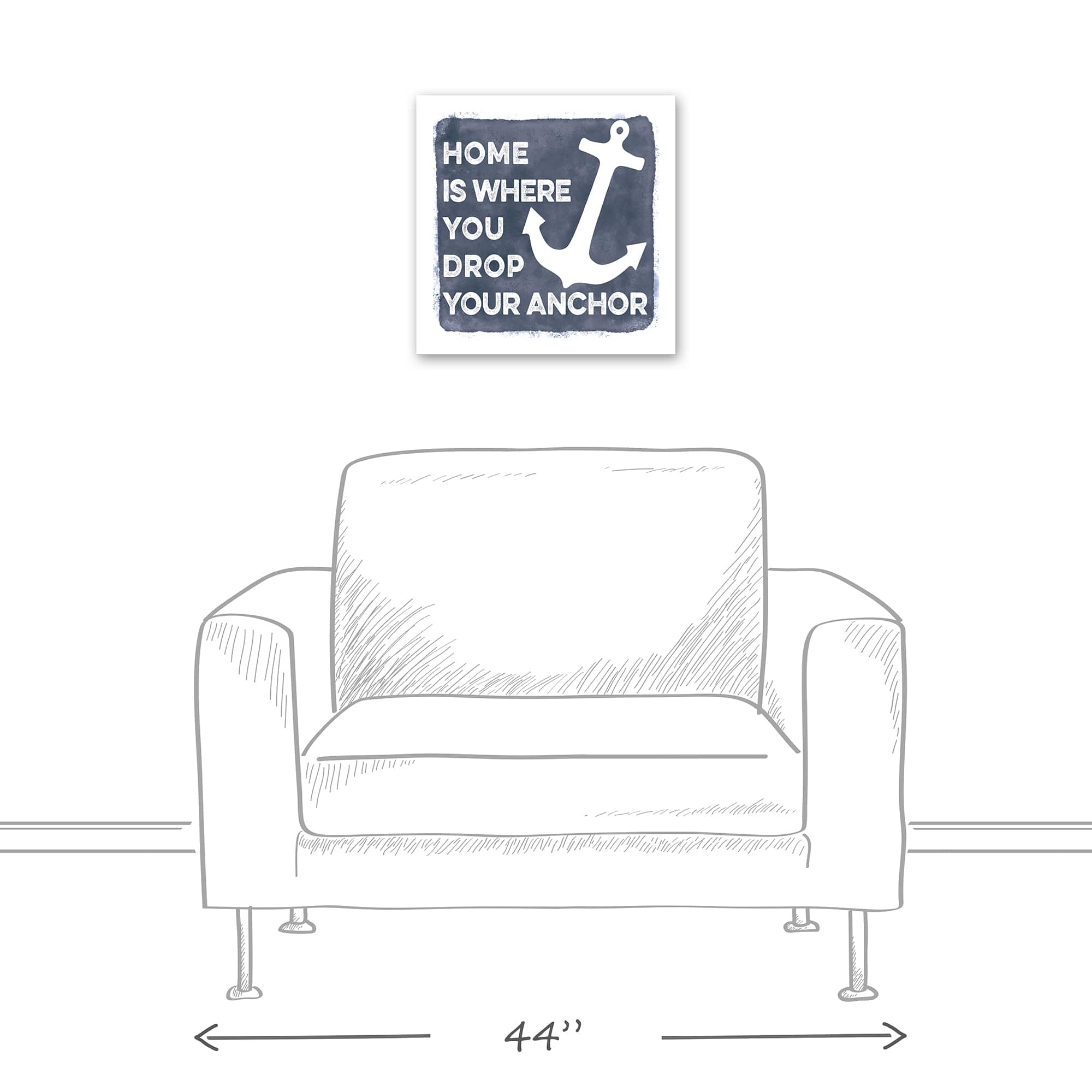 Home Is Where You Drop Your Anchor Canvas Wall Art