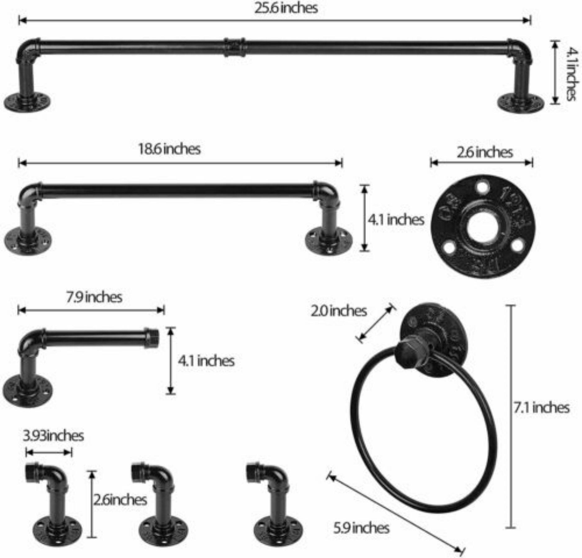 NEX™ 7-Piece Black Bathroom Hardware Set