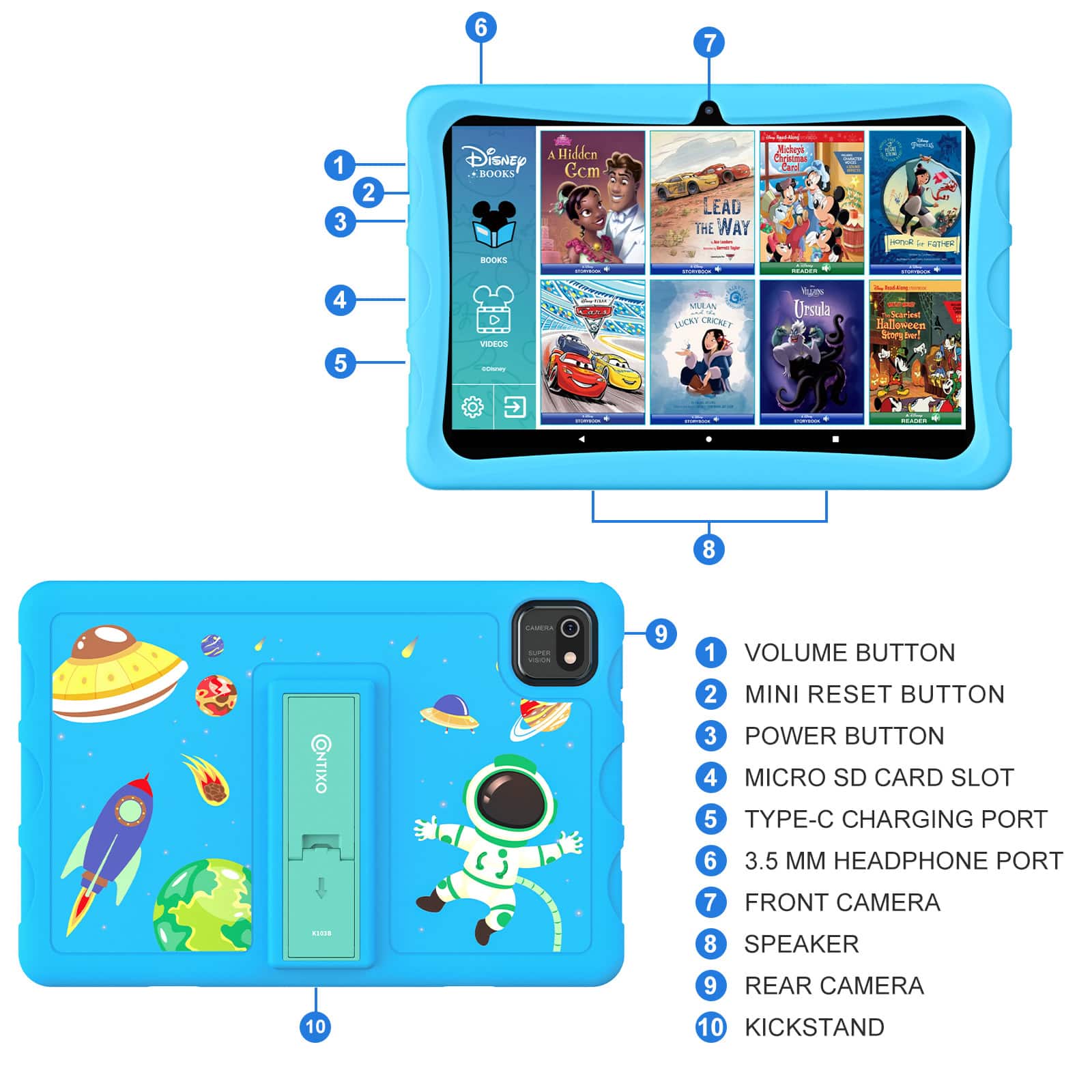 Contixo K103B Kids HD Tablet