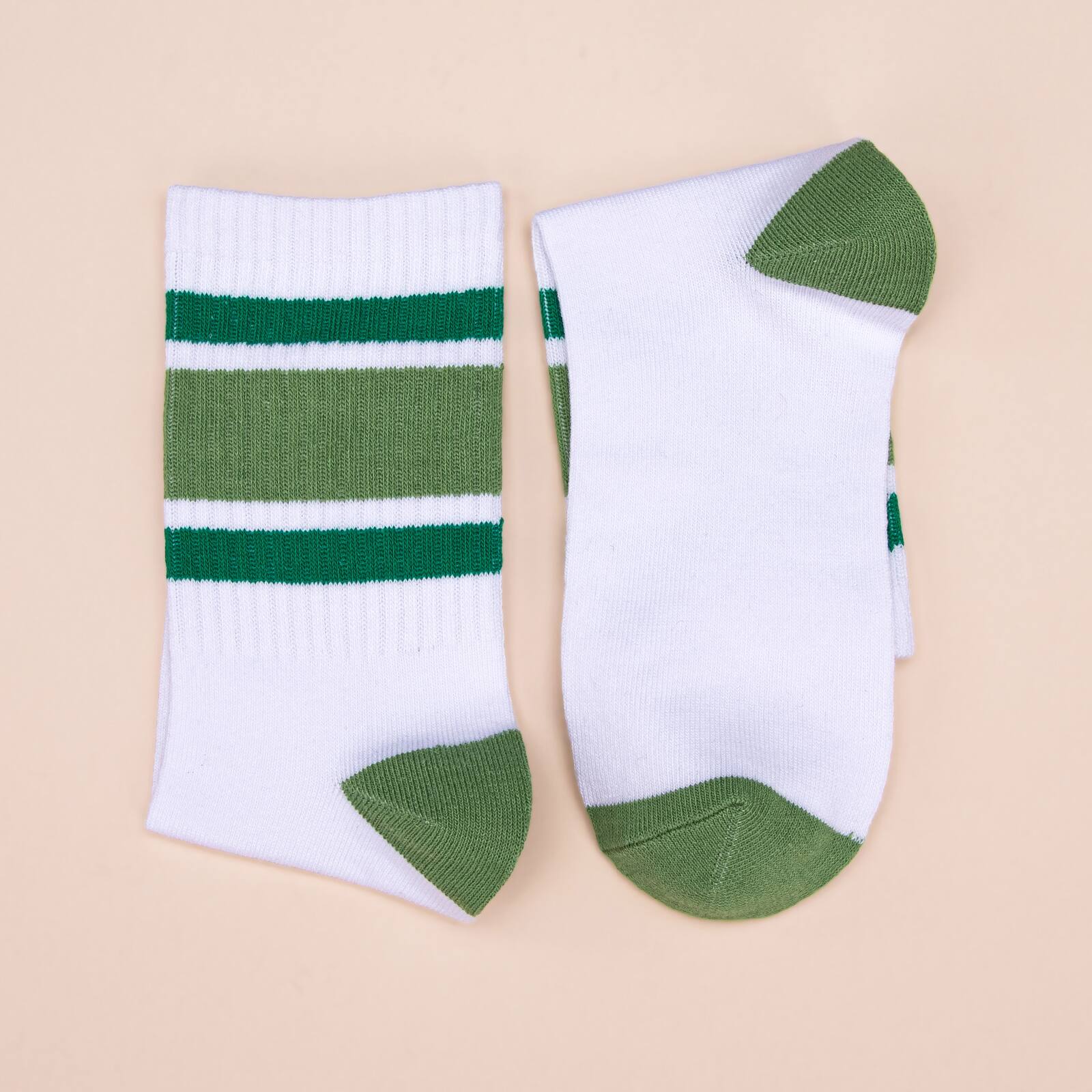White & Green Athletic Youth Crew Socks by Celebrate It™