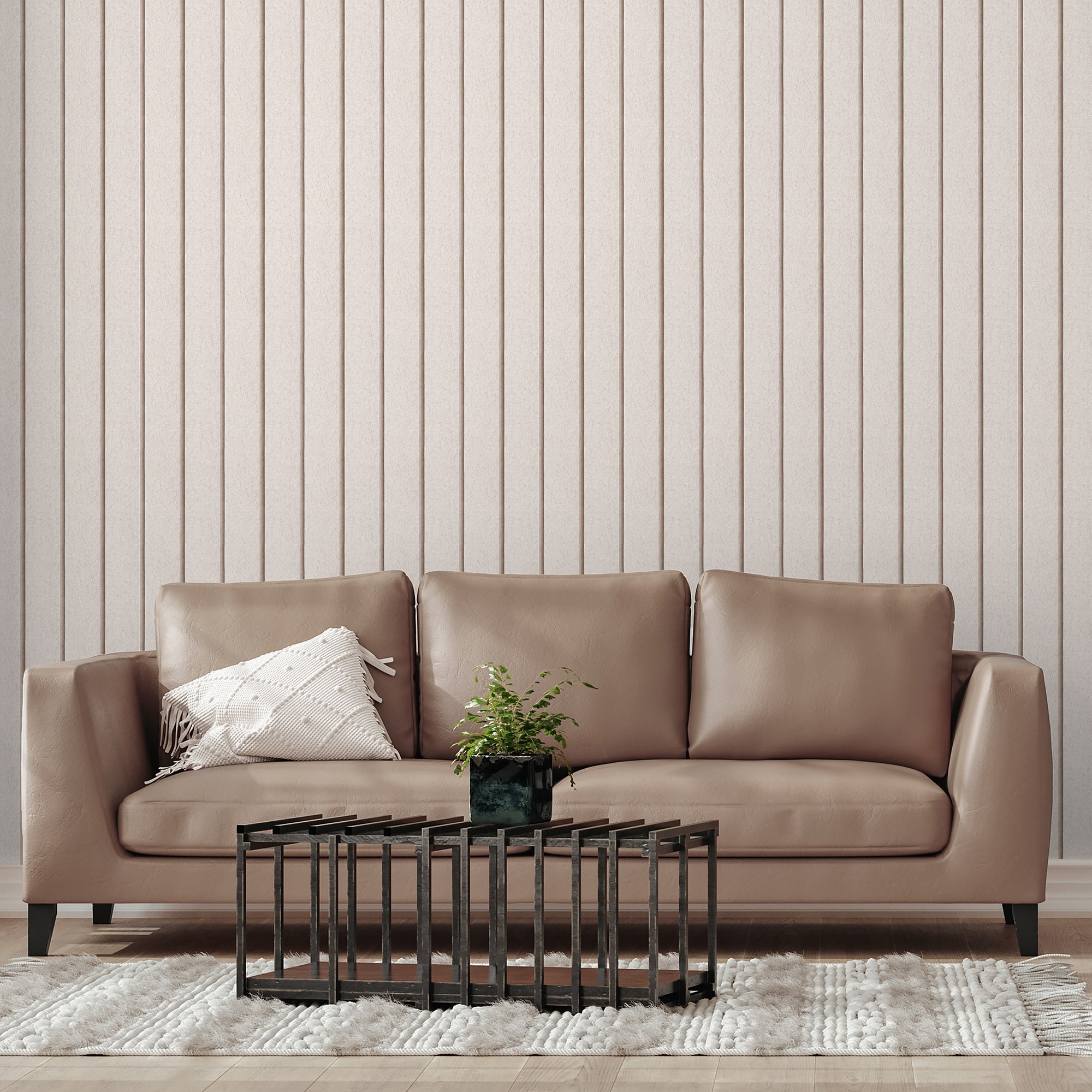 Designs Direct Luxe Concrete Slat Wallpaper