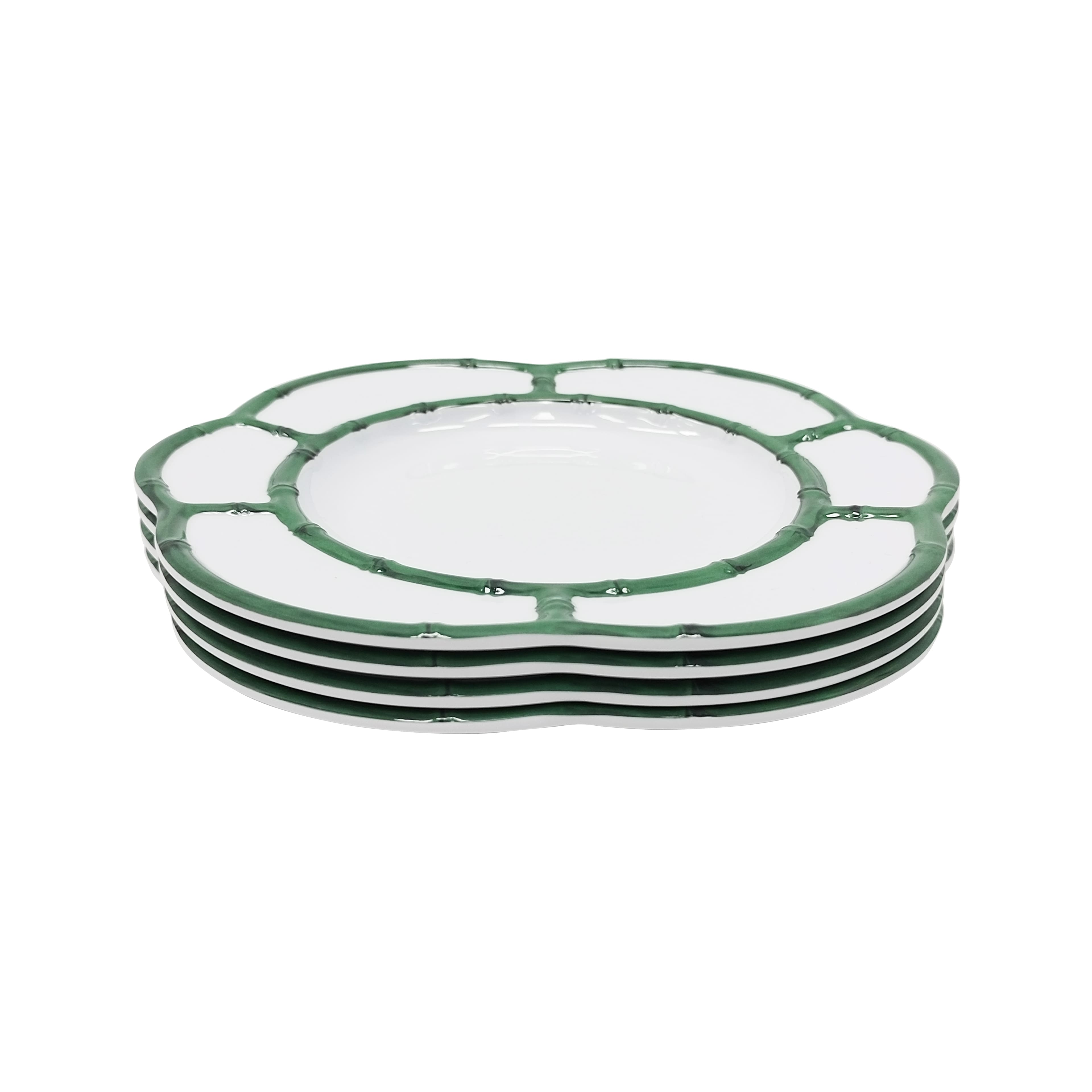 9" Green & White Melamine Dinner Plates, 4ct. by Celebrate It™